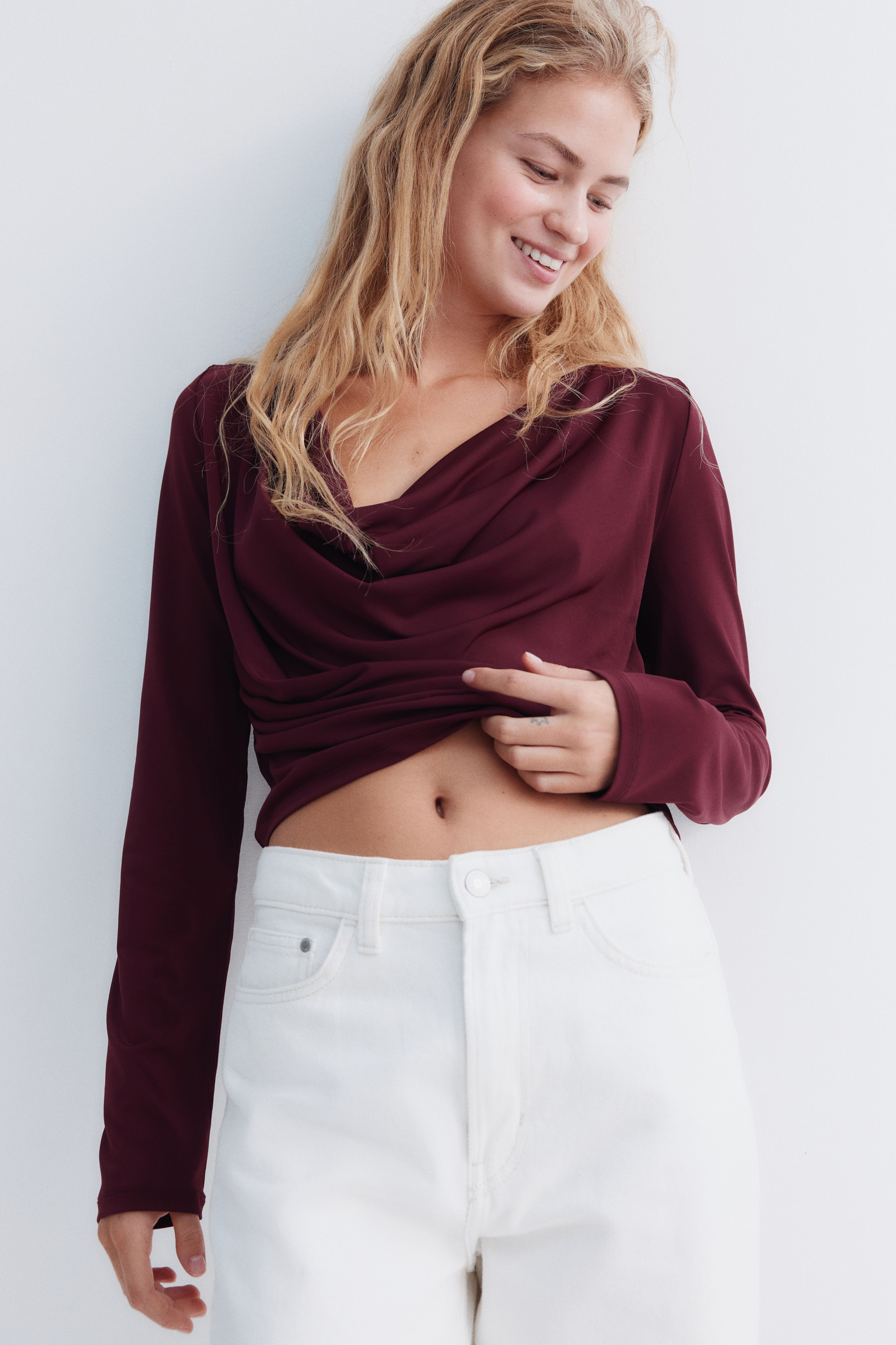 Draped Jersey Top