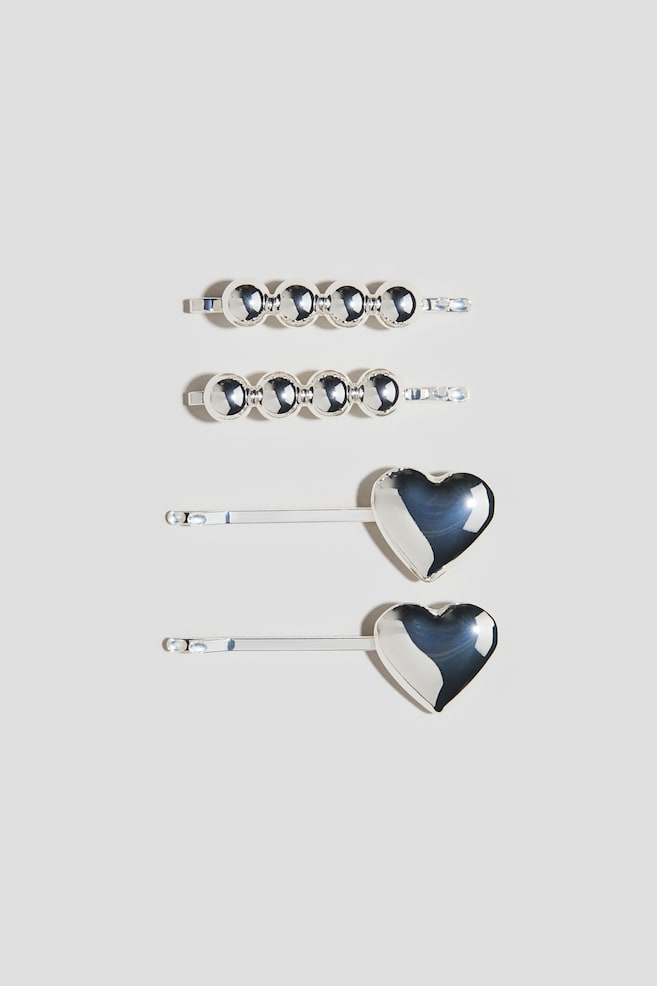 4-pack hair clips - Silver-coloured - 1