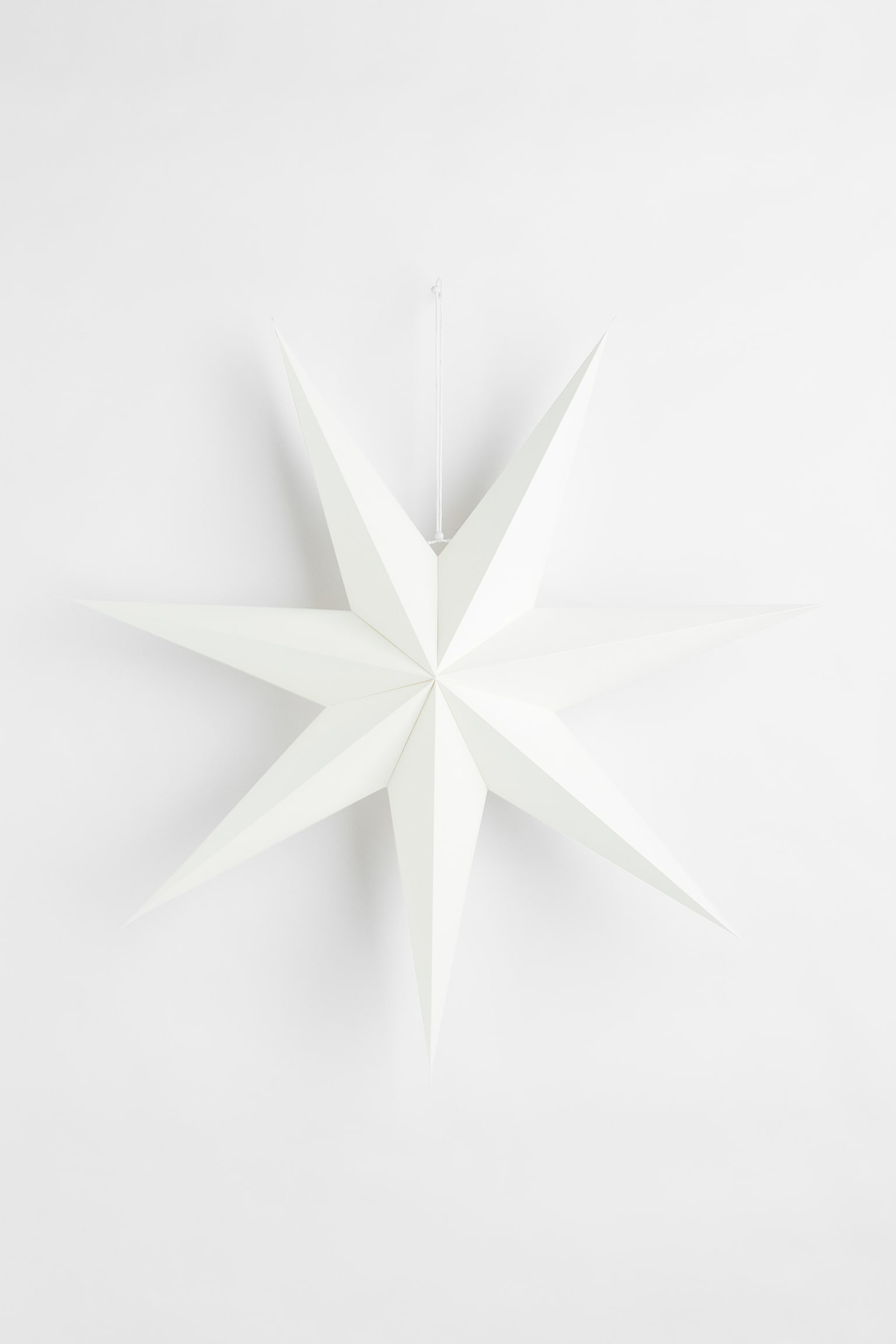 Plain series large paper star - White/Light dusty beige - 1