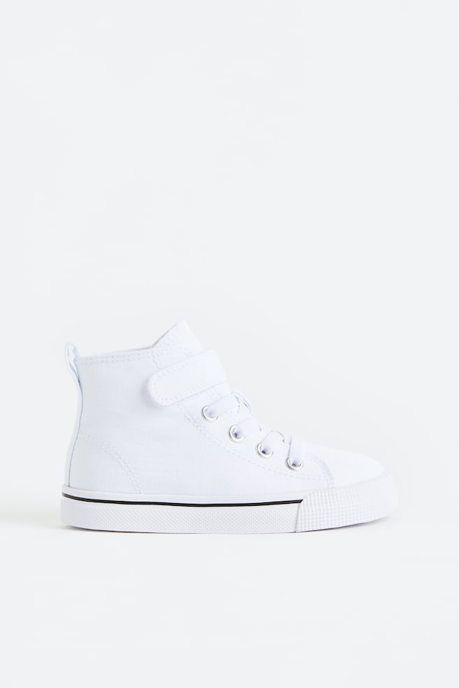 Sneakers alte in tela - Bianco/Blu navy - 3
