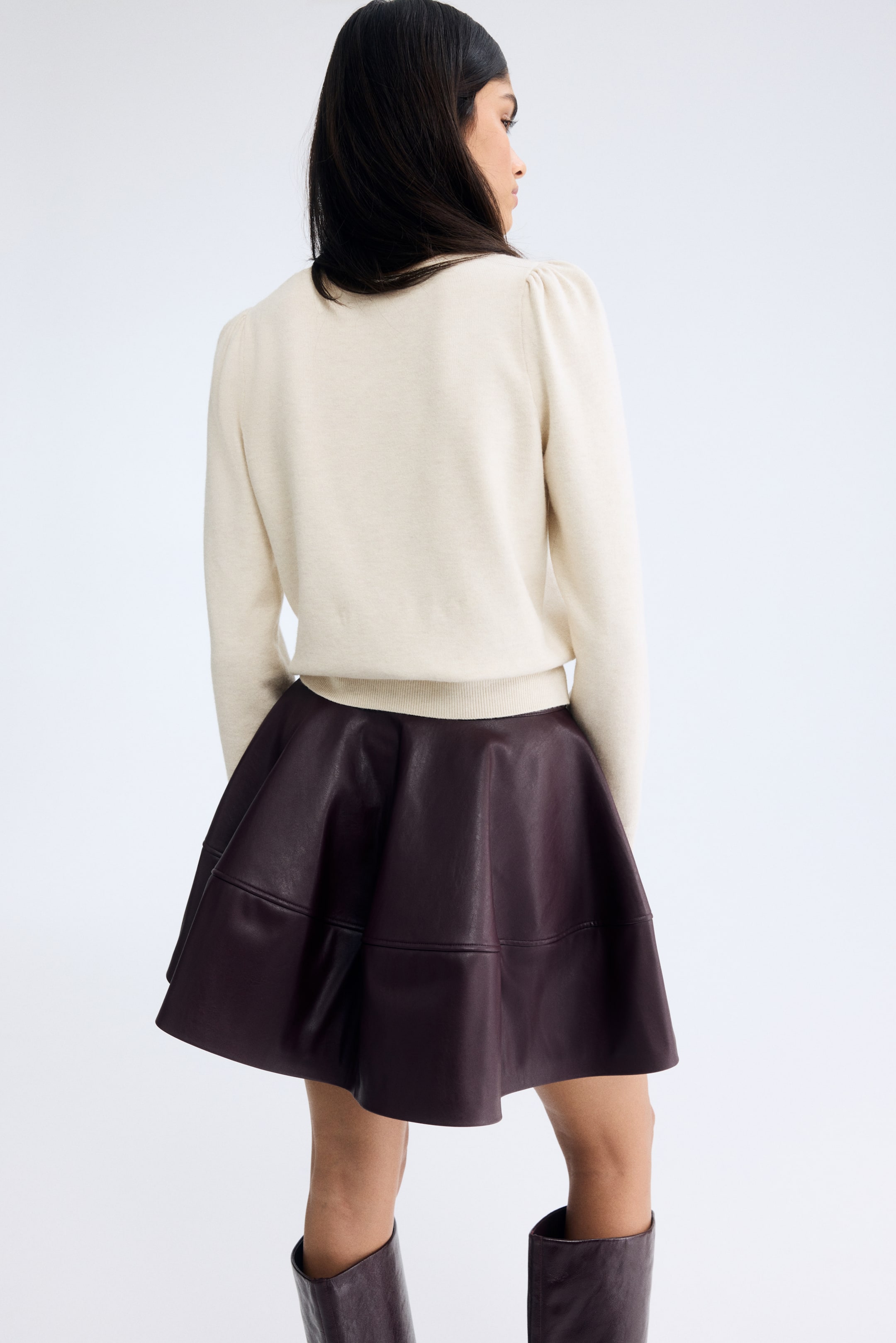 Ampliar la imagen: Suéter con mangas abombadas - Beige claro - Ladies | H&M MX 4