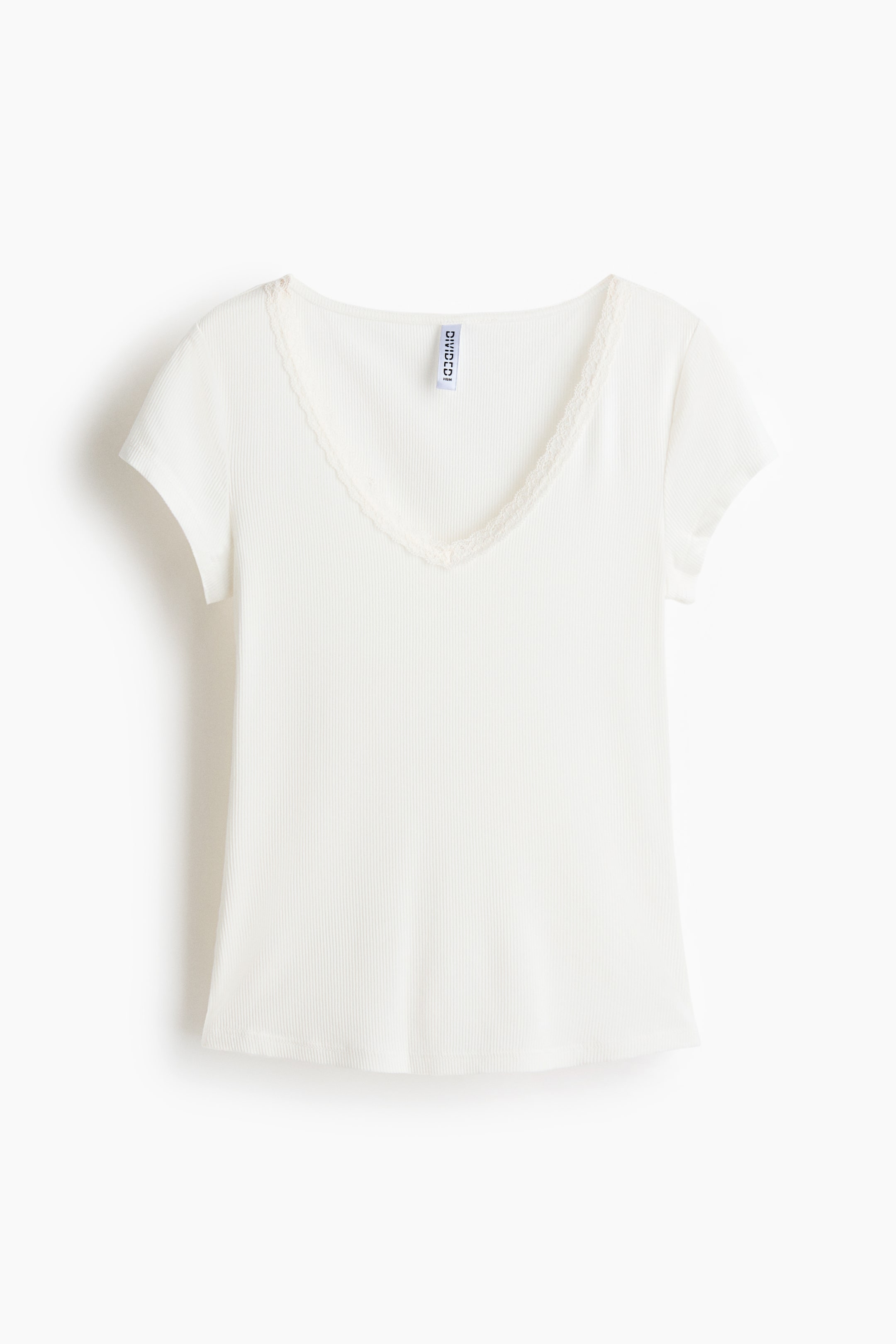 Lace-Trimmed Viscose Top
