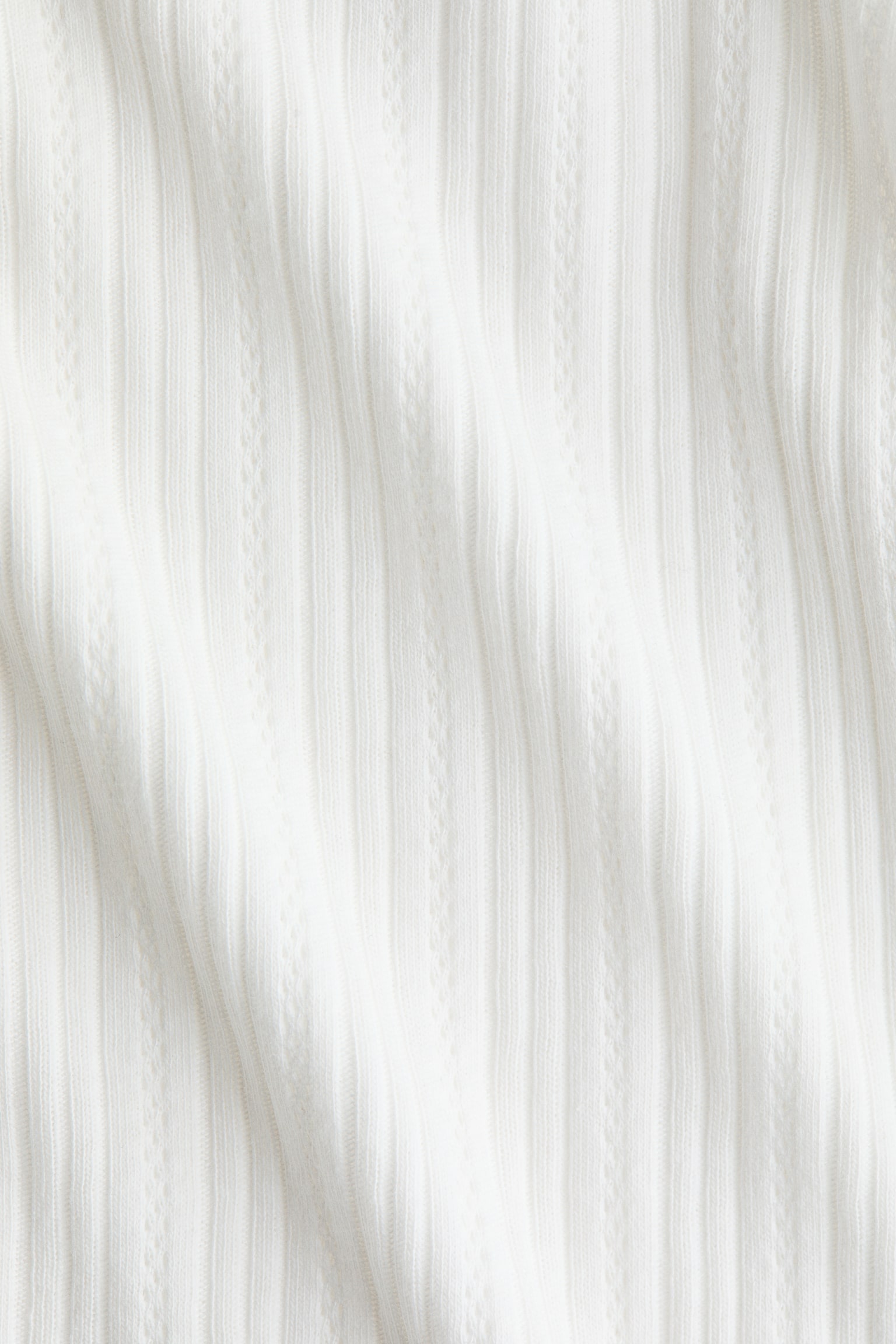 Pointelle-trikoinen pusero - Valkoinen/Vaaleansininen/Tummanruskea - 6