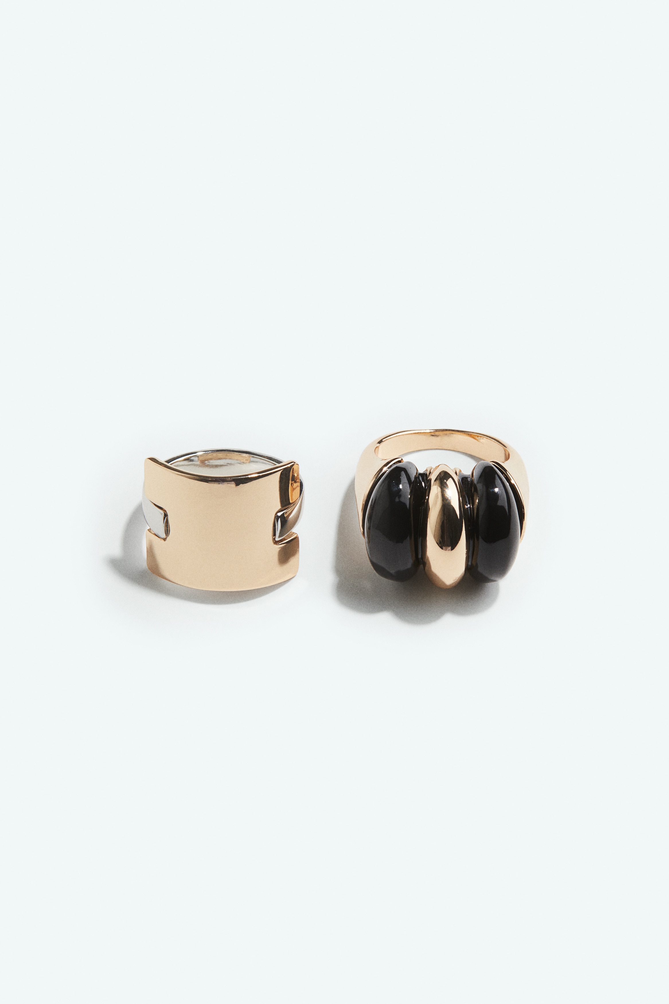 Pack de 2 anillos - Dorado/Negro
