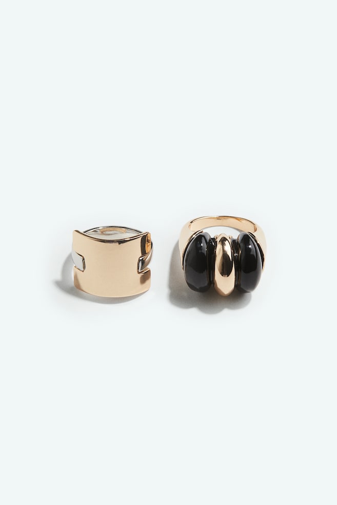 2-pack rings - Gold-coloured/Black - 1