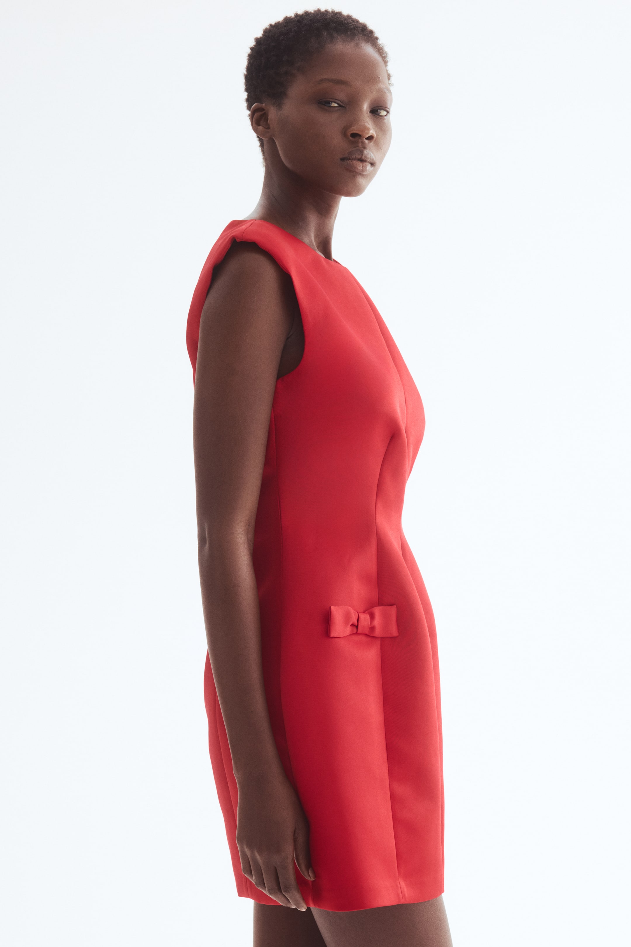 View larger image: Bow-detail dress - Red - Ladies | H&M SG 3