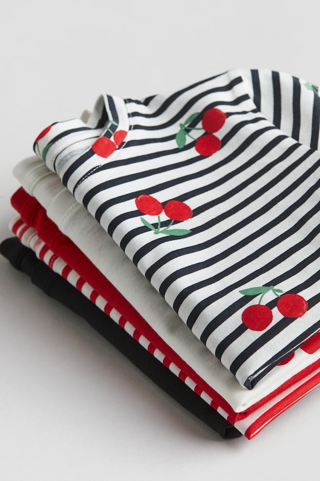 5-pack printed jersey tops - Röd/Körsbär - 2