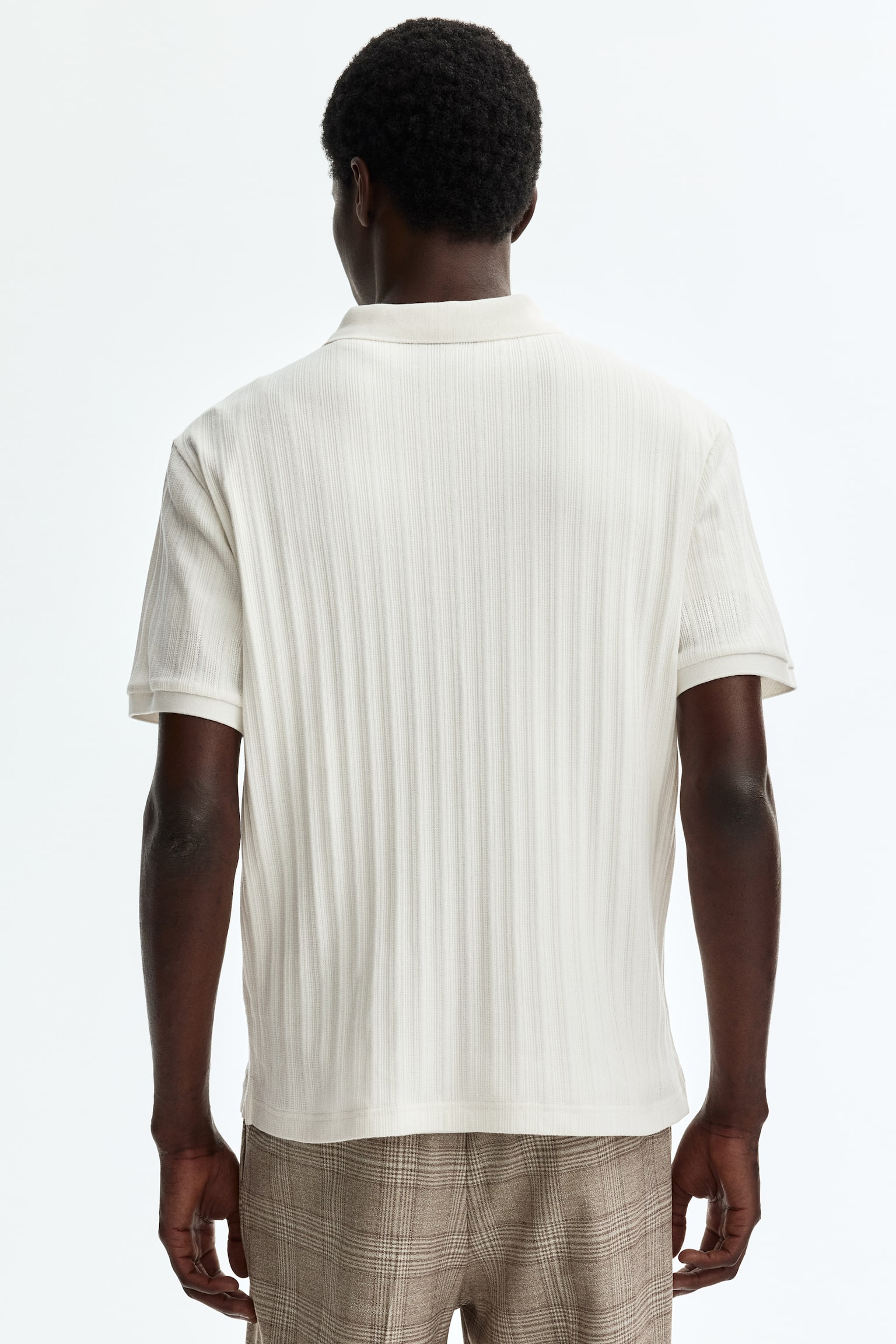 Polo Slim Fit en jersey texturé - Blanc/Bleu marine/Bordeaux/Gris clair chiné - 3