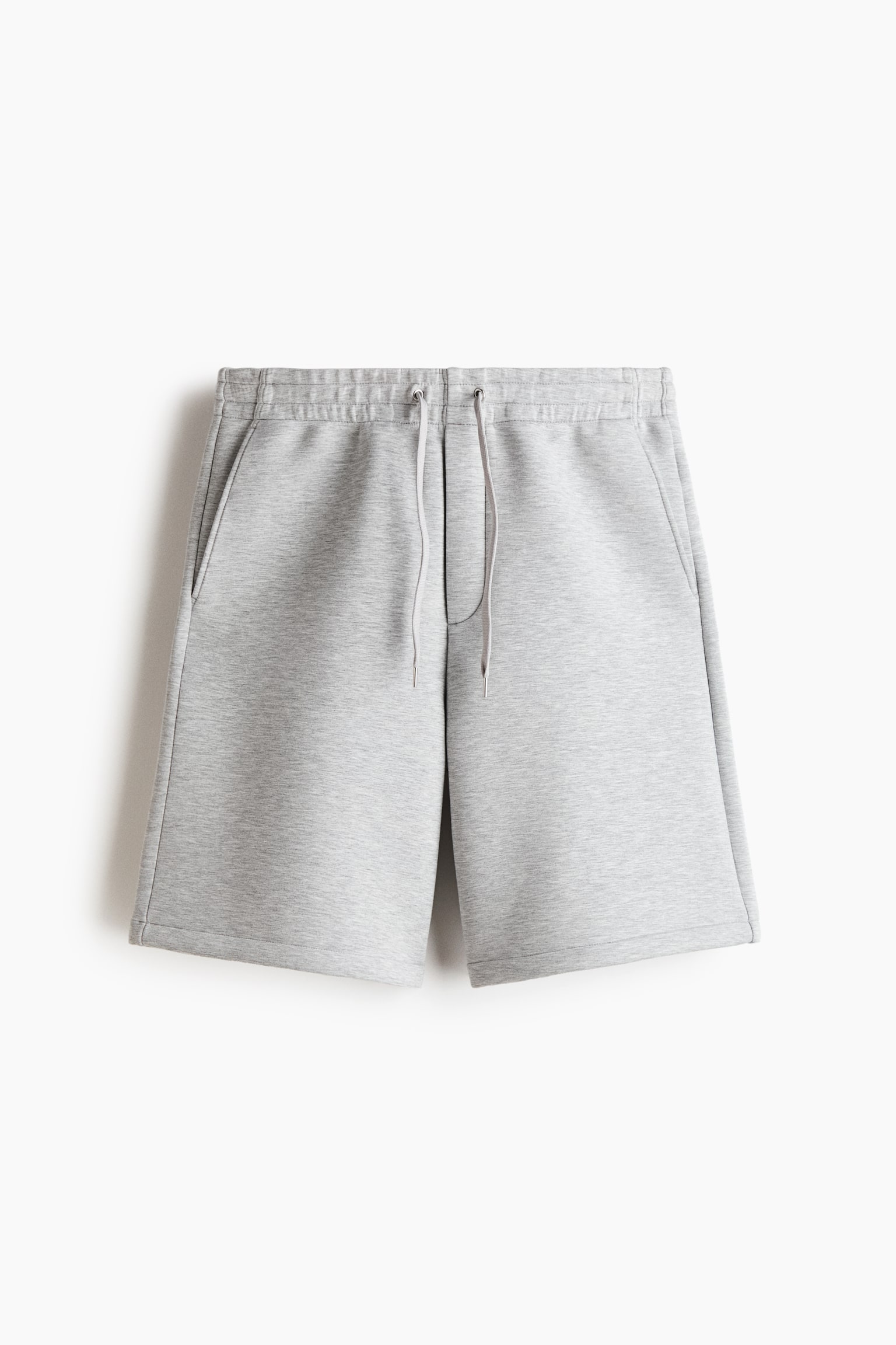 Short décontracté en scuba - Gris clair chiné/Crème/Vert ancien clair/Vert kaki foncé - 1