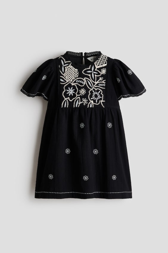 Детские платья H&M Embroidered-Detail Cotton Dress