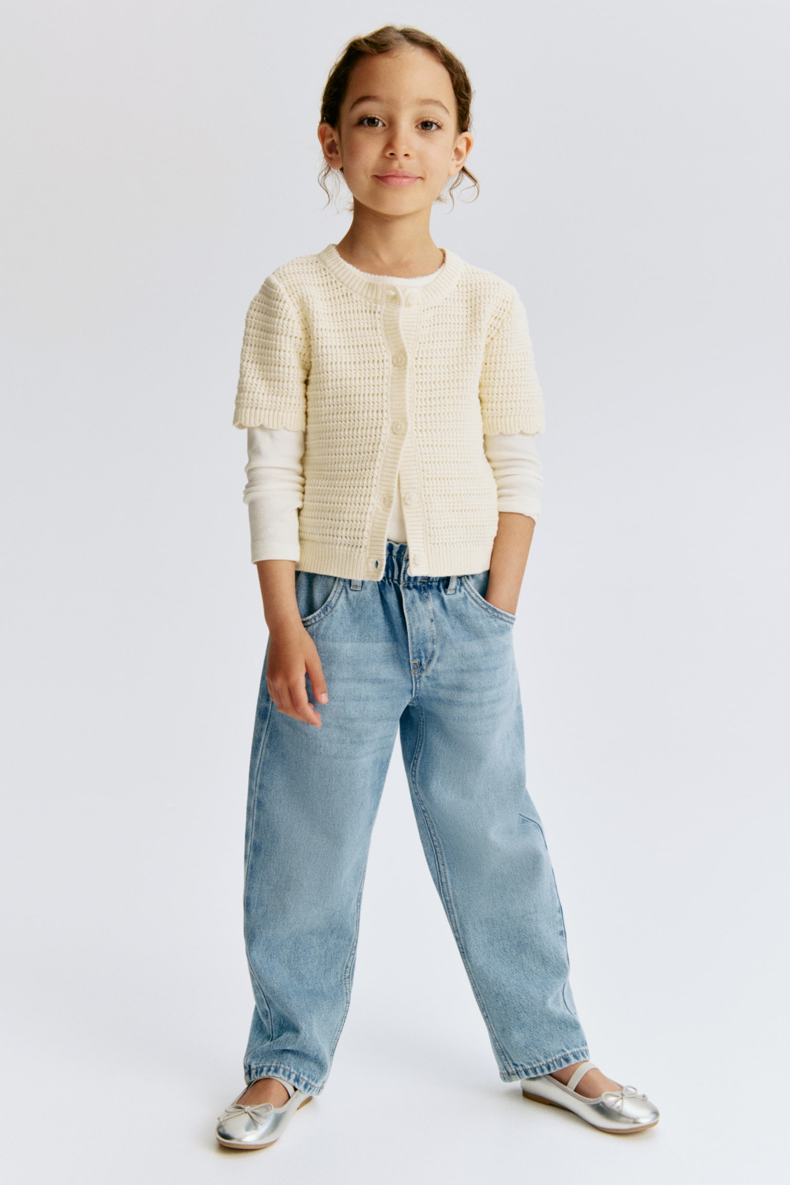 Relaxed paper bag jeans - Light denim blue/Light pink/Spotted/Denim black/Denim blue/Light pink/Light denim blue/Light denim blue - 1