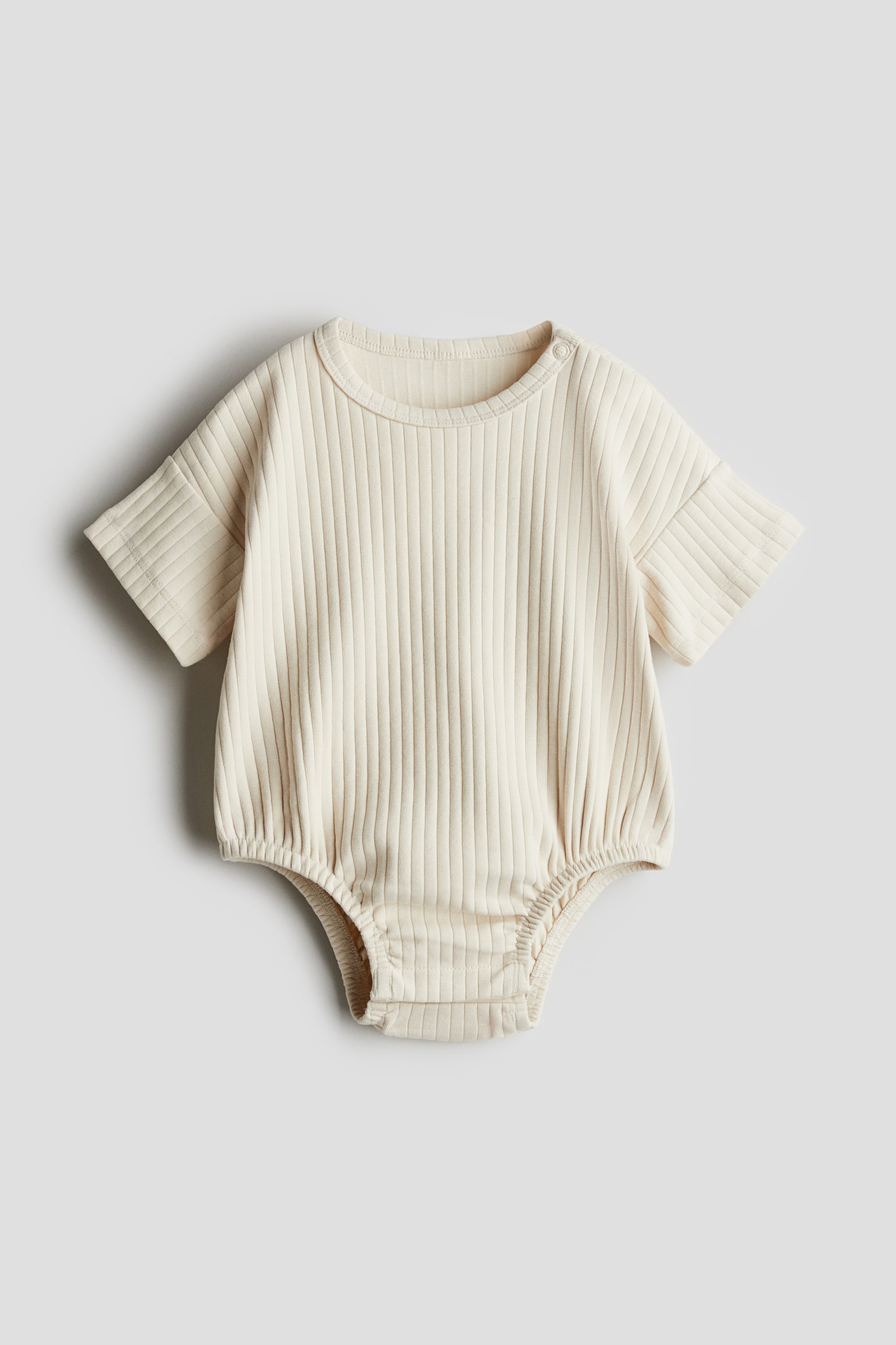 Oversized Terry Romper - Light beige - 1