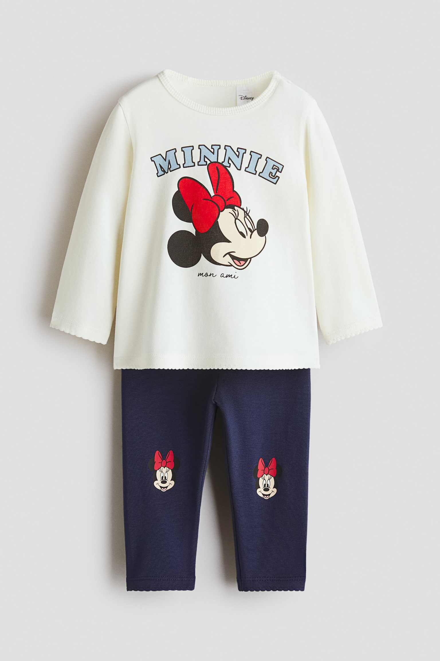 2-piece printed cotton set - White/Minnie Mouse