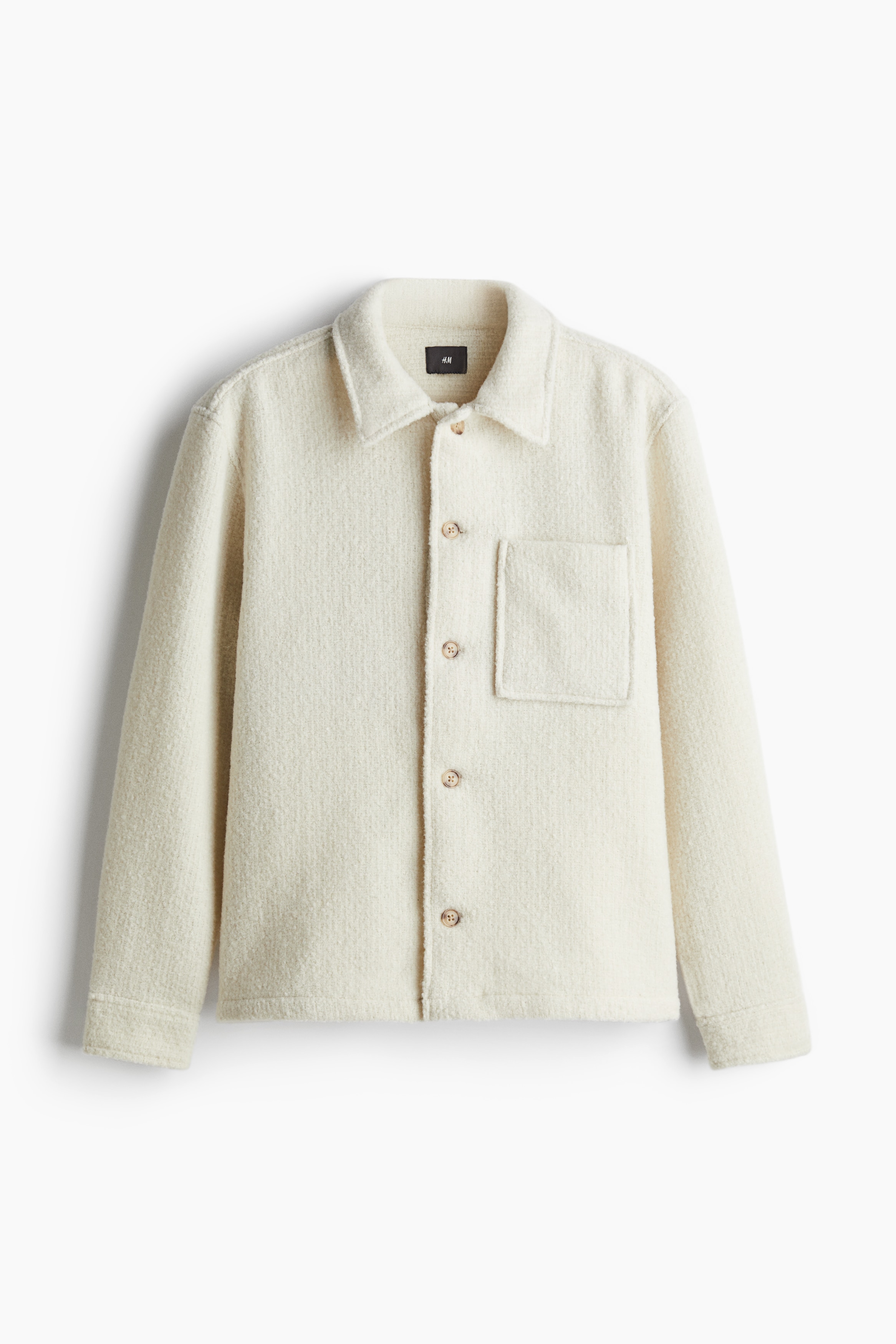 Mannen - Wit Bouclé overshirt - Loose Fit - Size: XL  - H&M