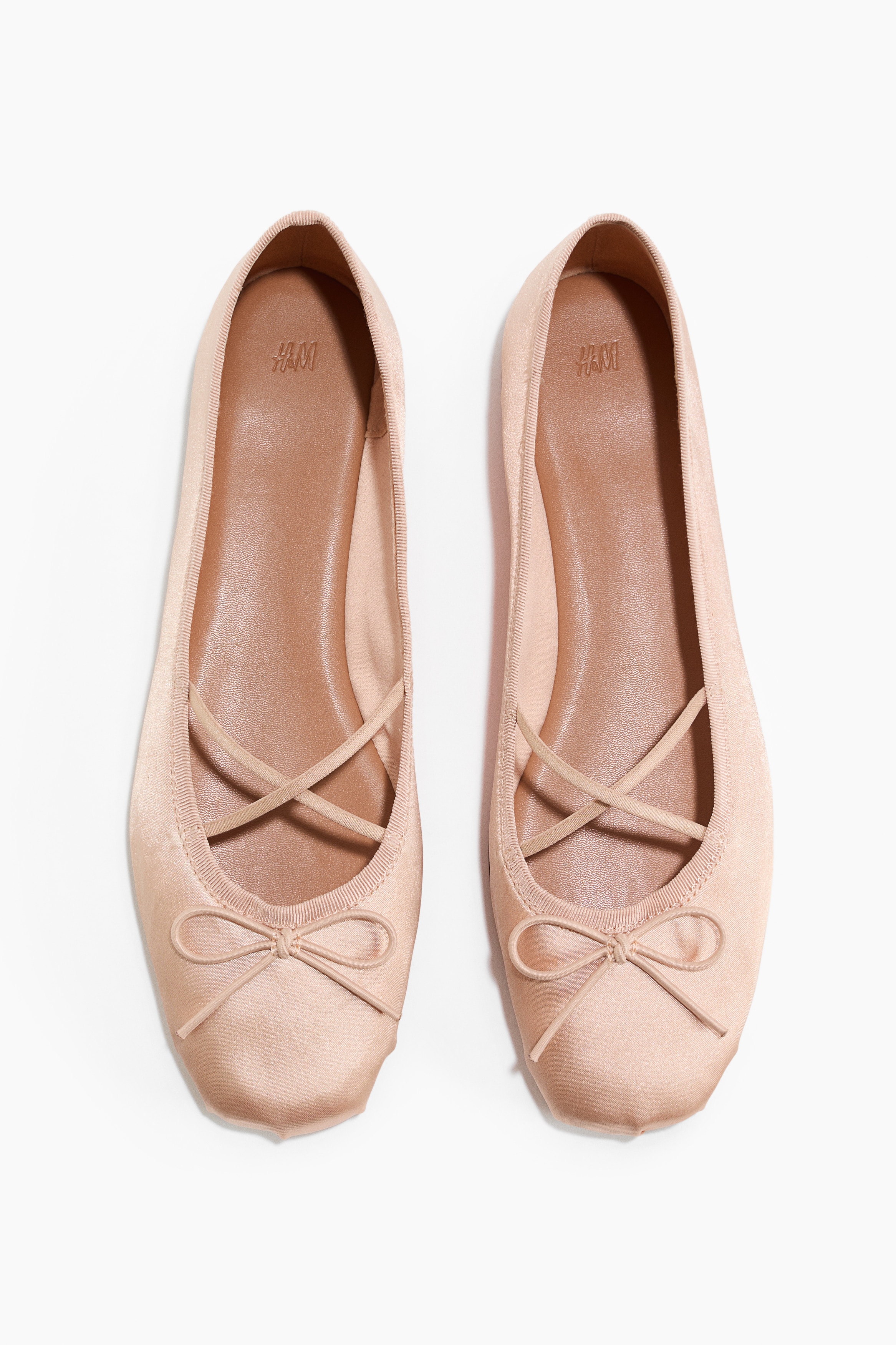 Ballerine in satin - Rosa cipria/Marrone polvere/Dark grey