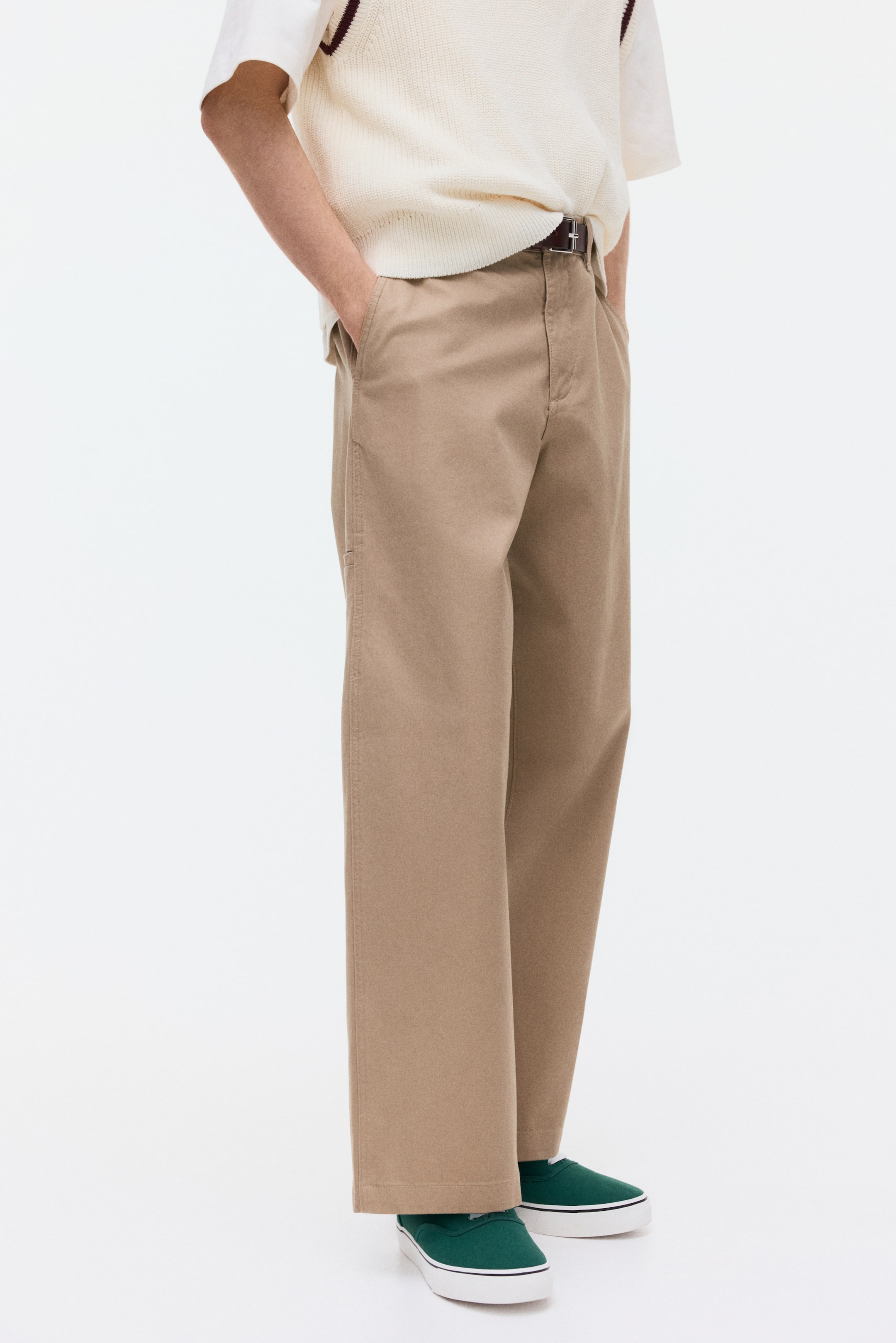 Мужские брюки H&M Loose-Fit Cotton Chinos — фото 4