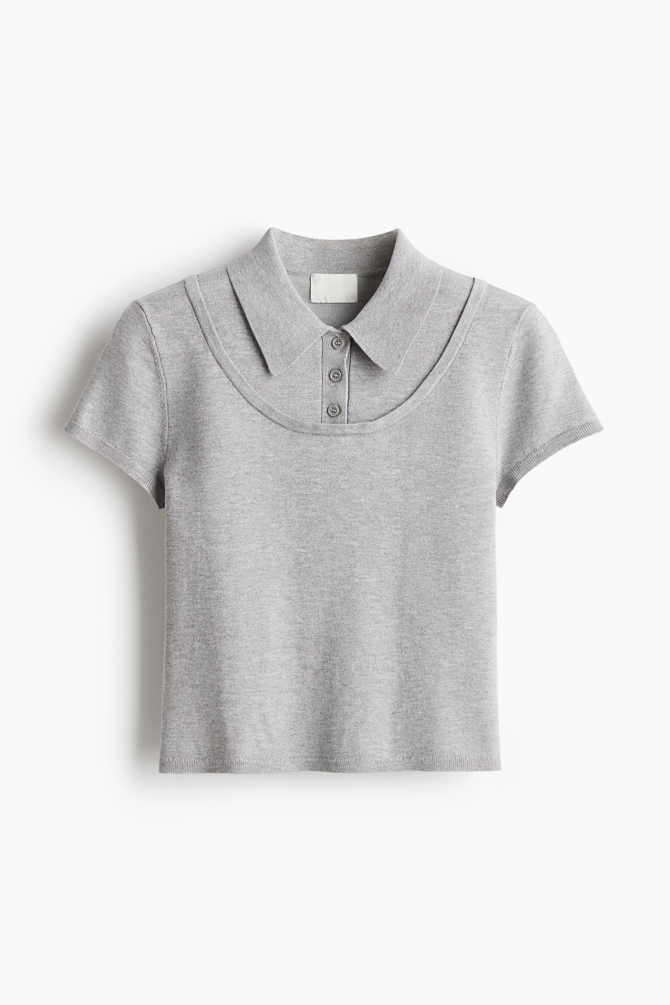 파인니트 폴로셔츠 - 그레이 멜란지