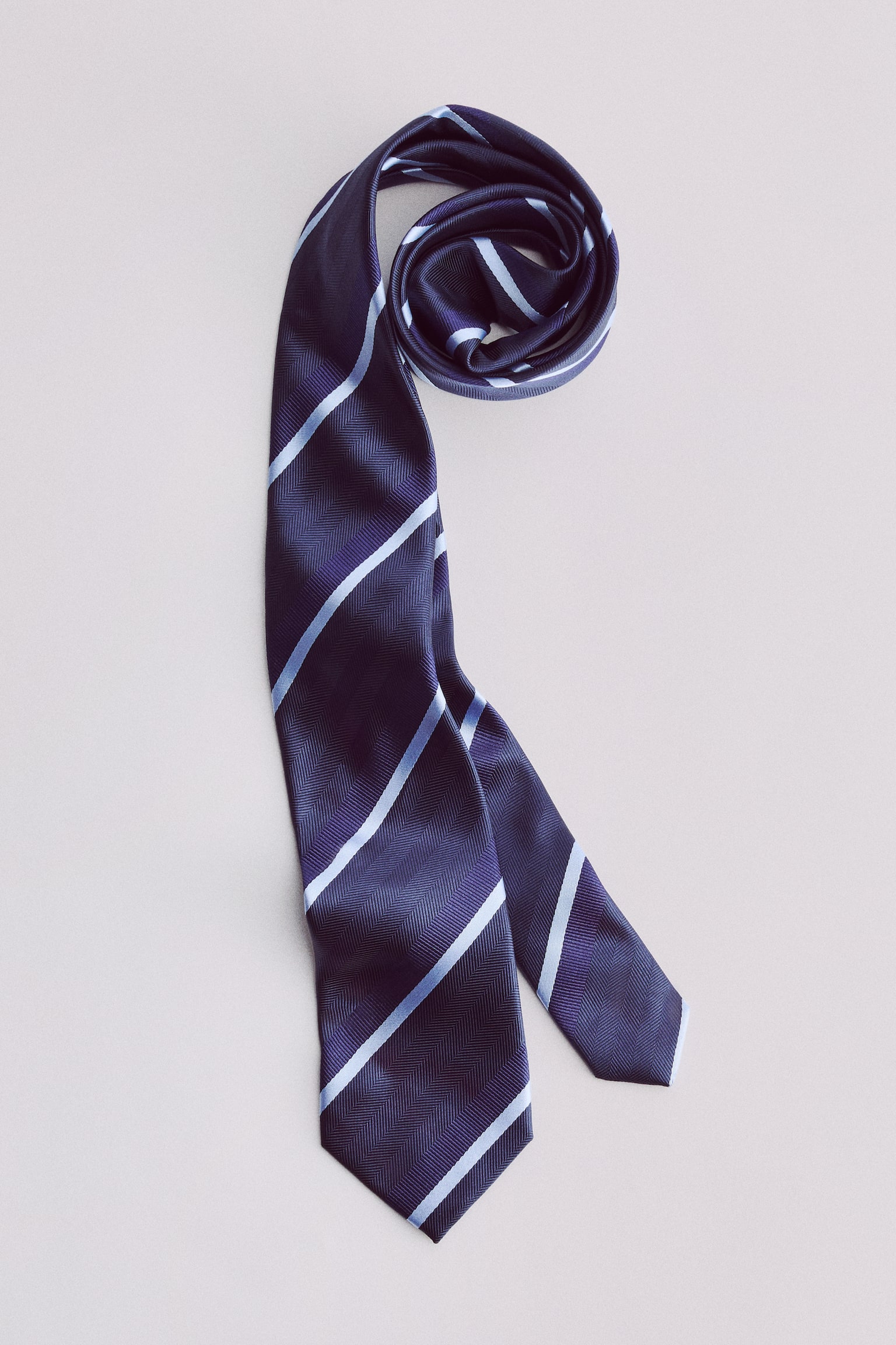 Patterned tie - Dark blue/Striped/Black/Striped/Green/Striped/Light blue/Striped - 3