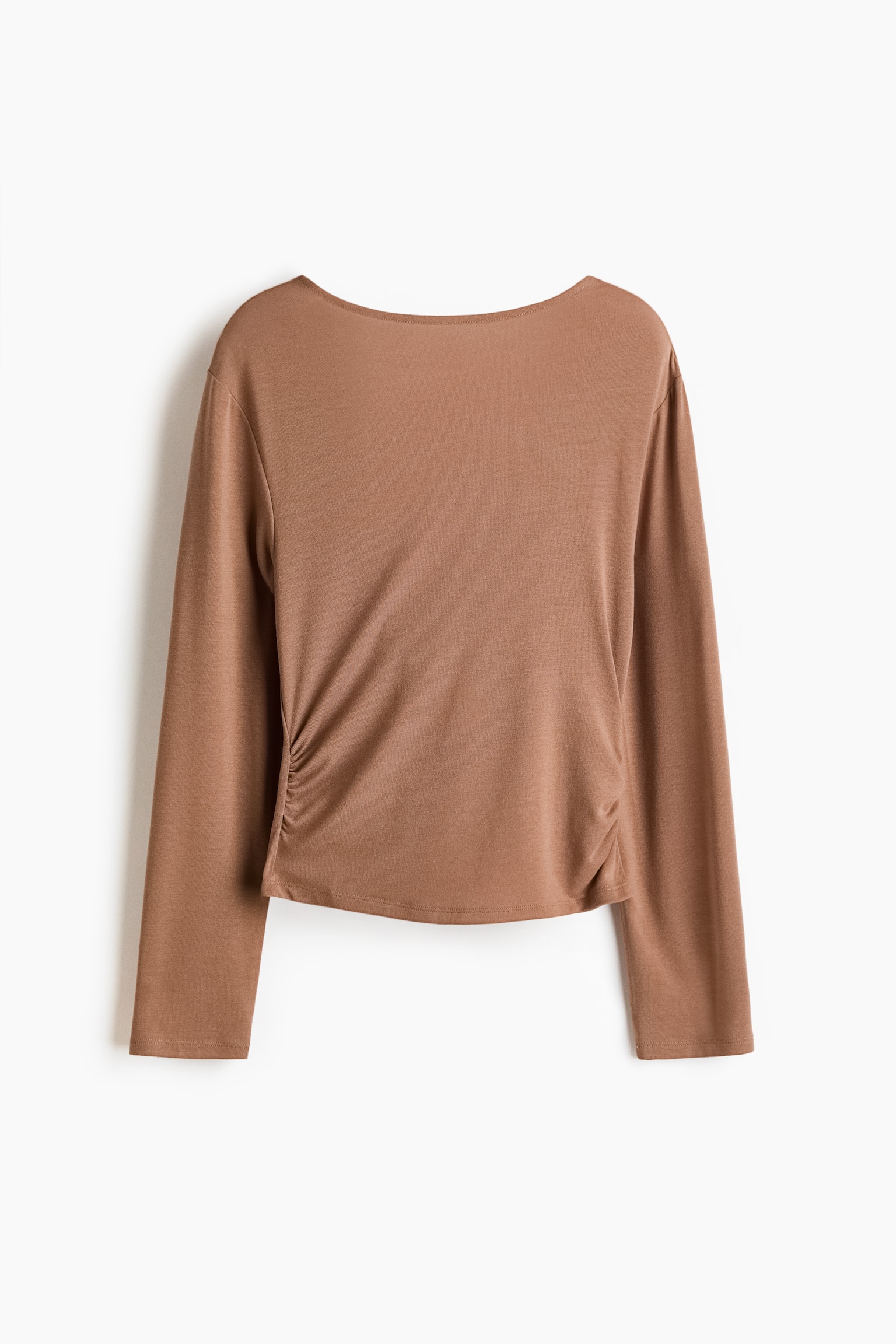 Cowl-back jersey top - Brown/Black/Navy blue