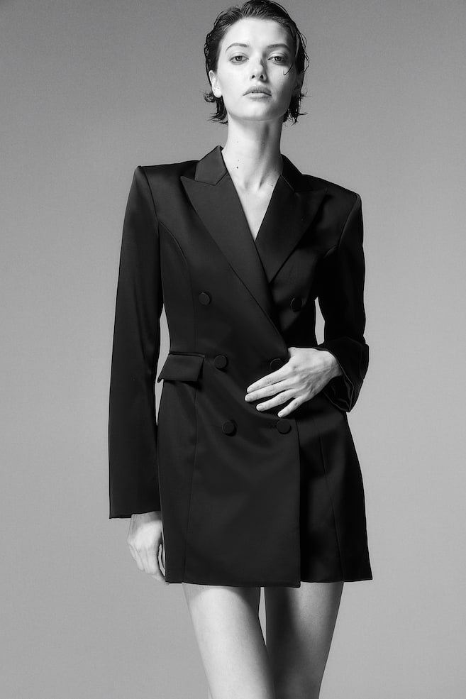 Fitted blazer dress - Black - 1