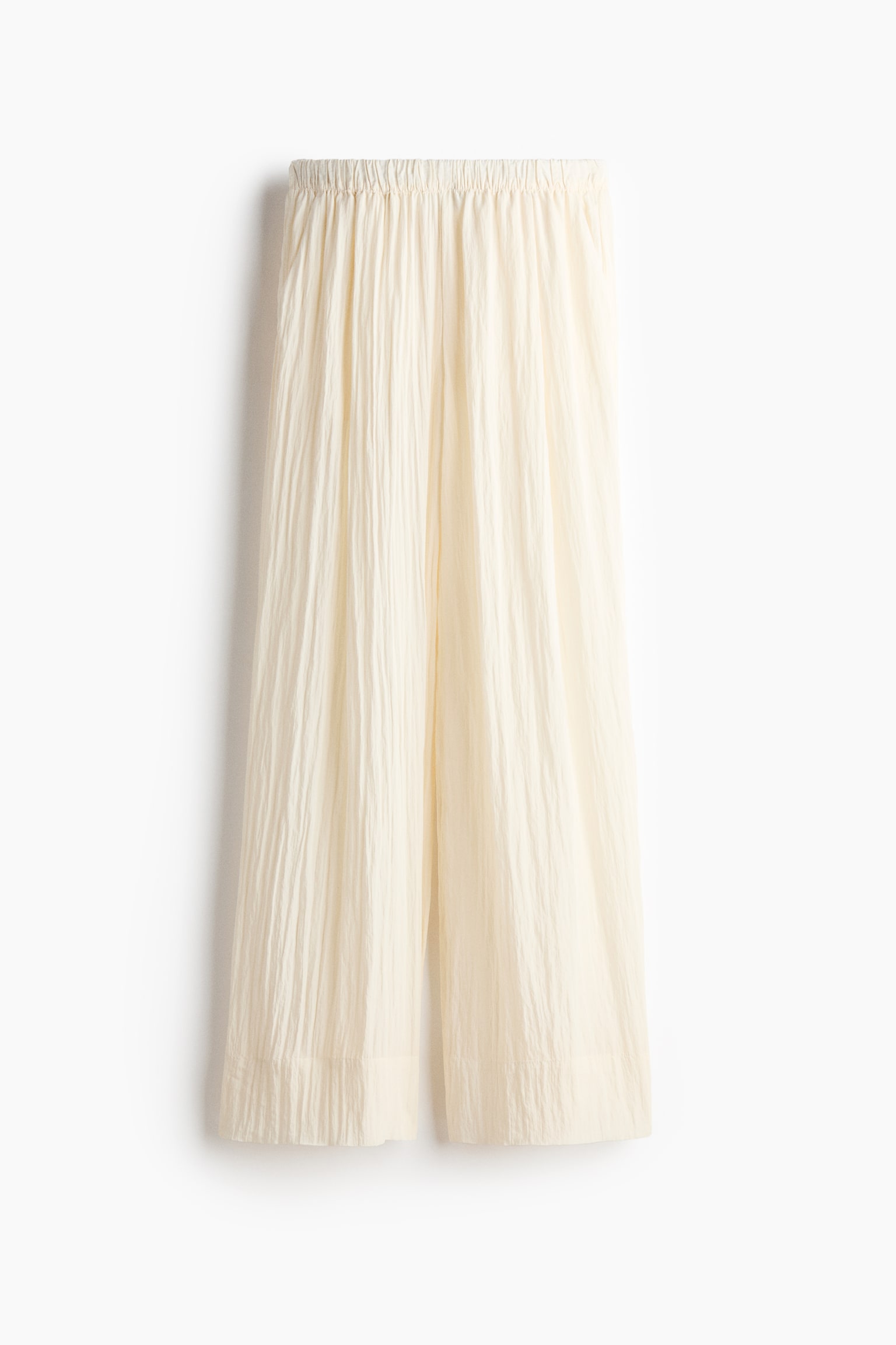 Crinkled pull-on trousers - Cream - 1