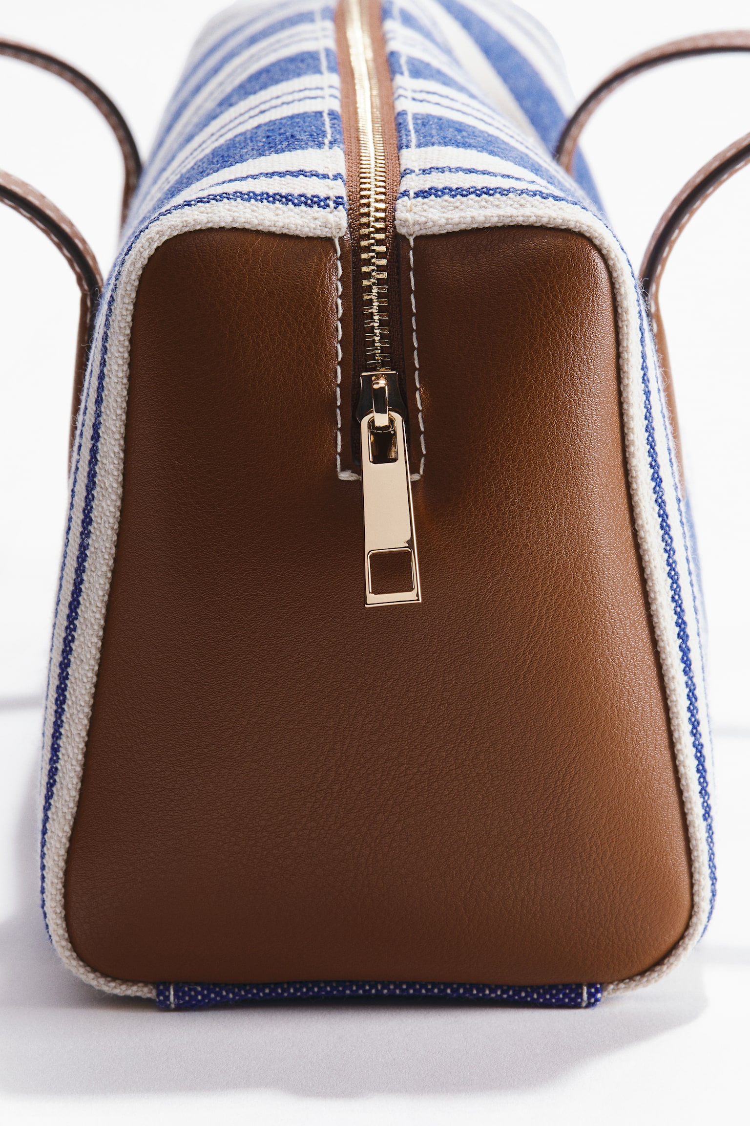Rectangular canvas shoulder bag - Blue/Striped - 2