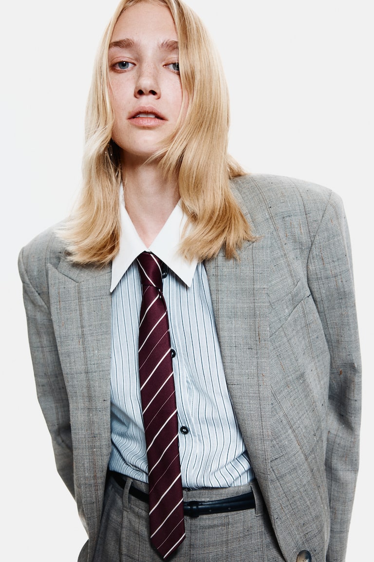 Satin Tie Burgundy/striped Ladies H&M US