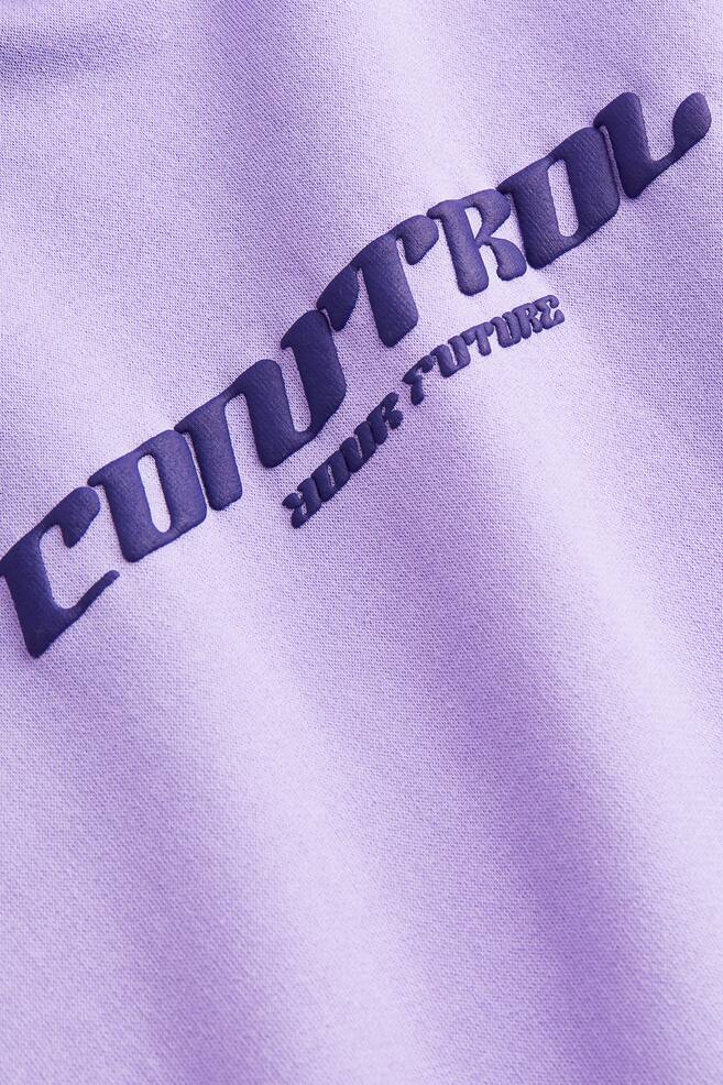 Oversized Fit Printed hoodie - Purple/Control Your Future - 2
