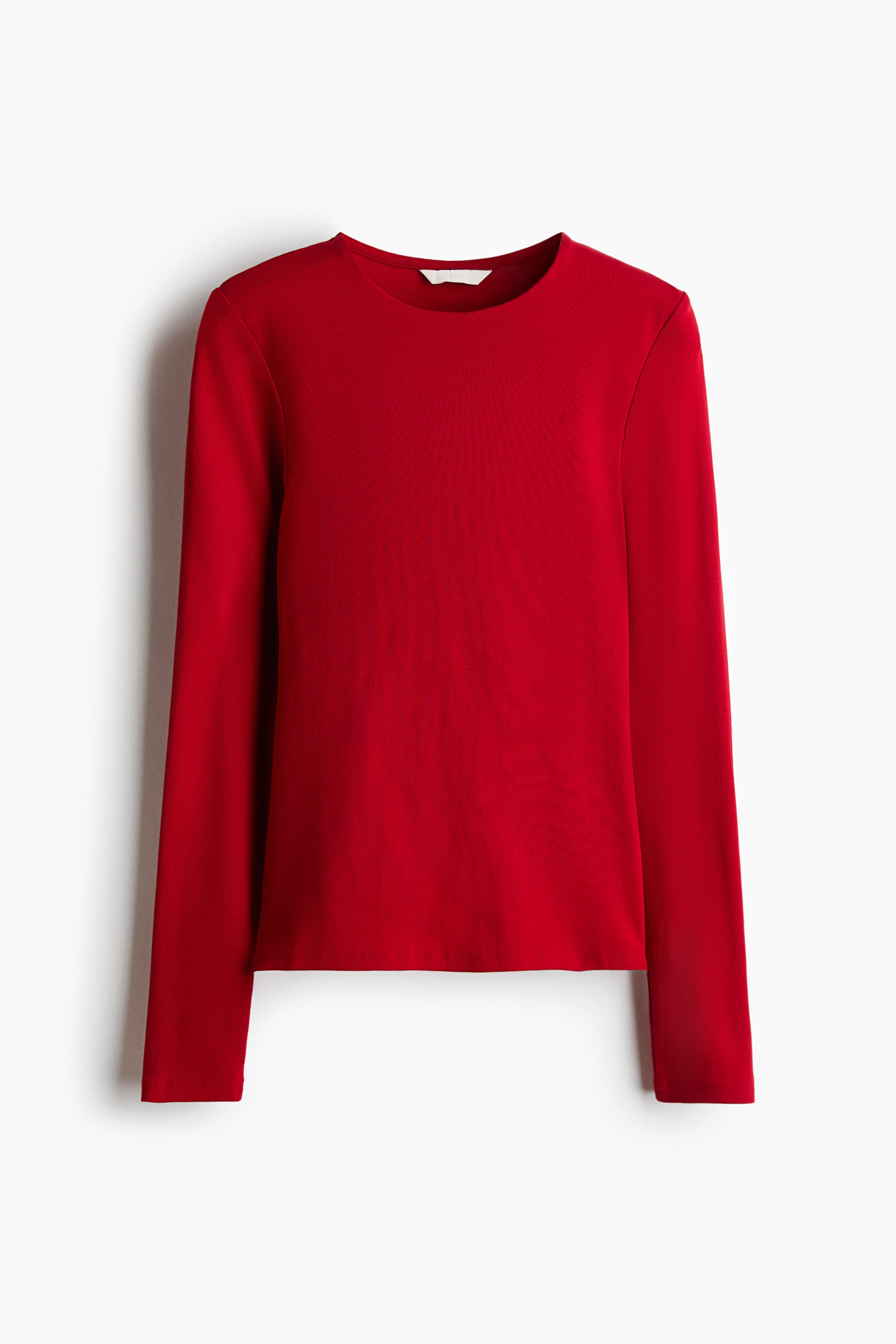 View larger image: Long-sleeved cotton top - Red - Ladies | H&M 1
