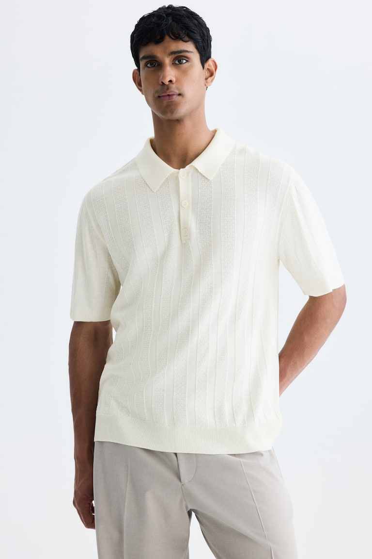 Polo majica od reljefnog pletiva Regular Fit