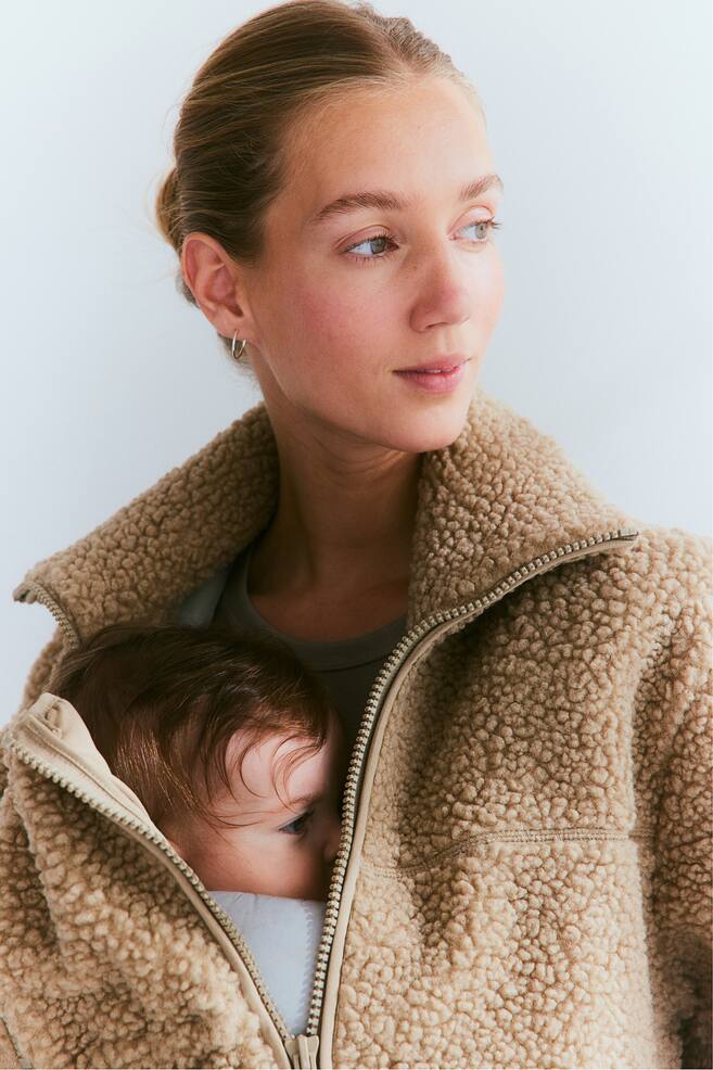 MAMA Before & After babywearing pile jacket - Beige - 3