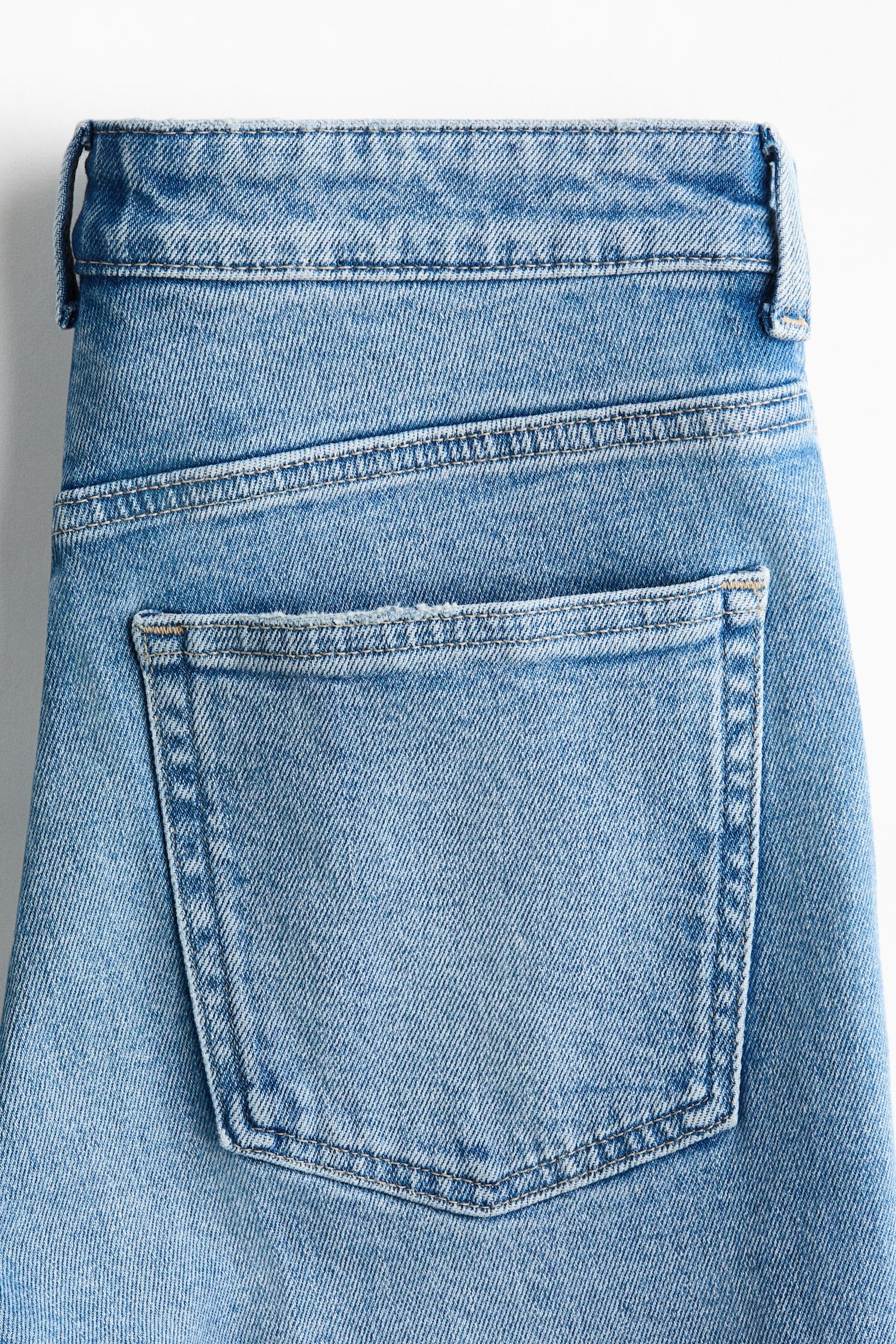 Slim Straight High Ankle Jeans - Ljus denimblå/Denimblå/Vit - 8