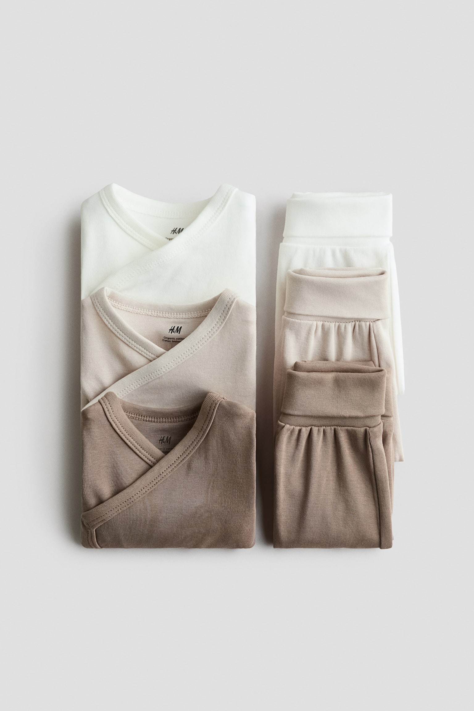 6-piece bodysuit and trousers set - Light mole/Light beige/Mole/White/Dusty pink/Floral/Light green/Animals/Dusty pink/White/Turquoise/Cream/Light dusty pink/Floral/Light beige/Leopard print - 4