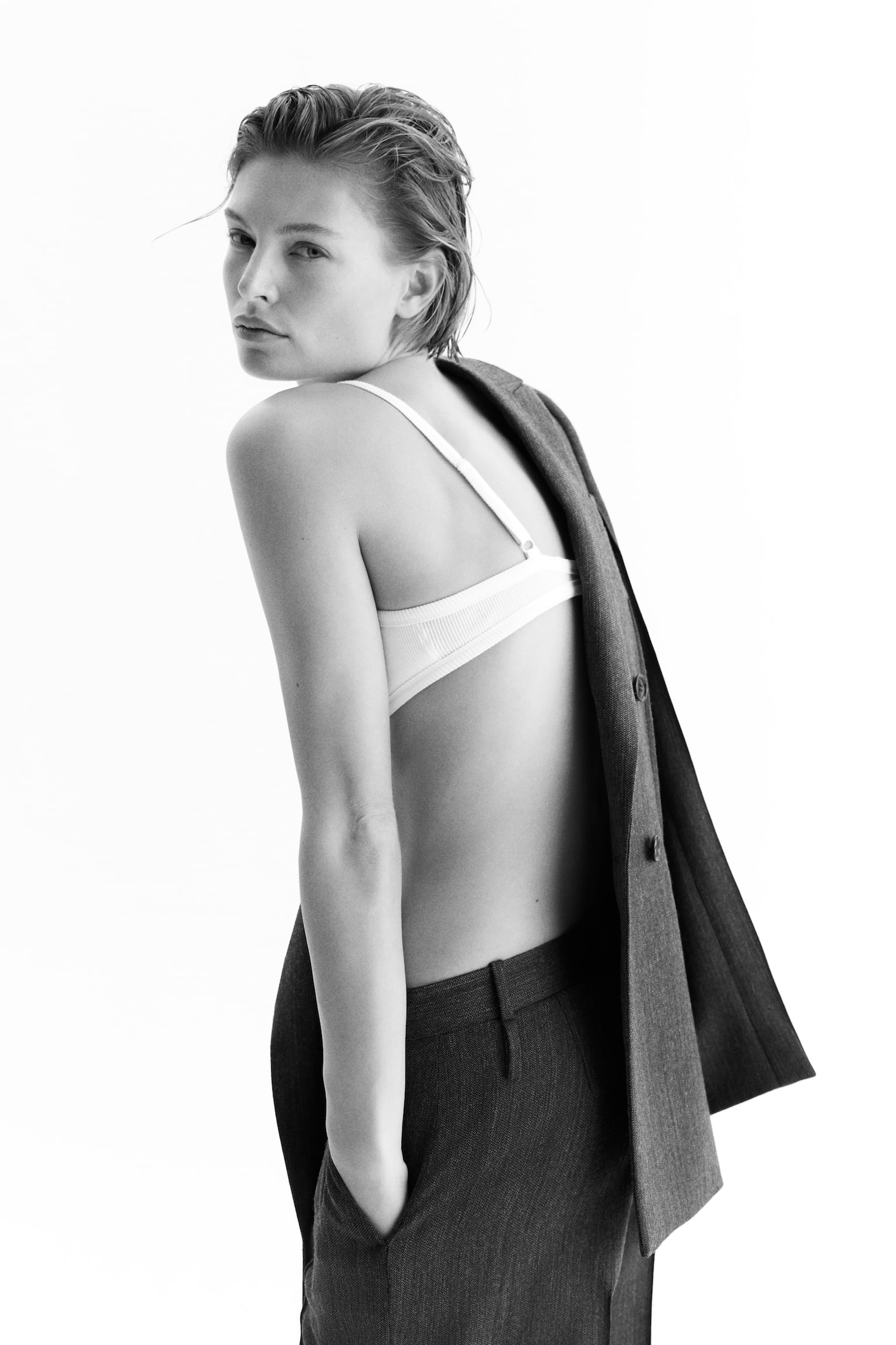 Tailored wool trousers - Dark grey - 3