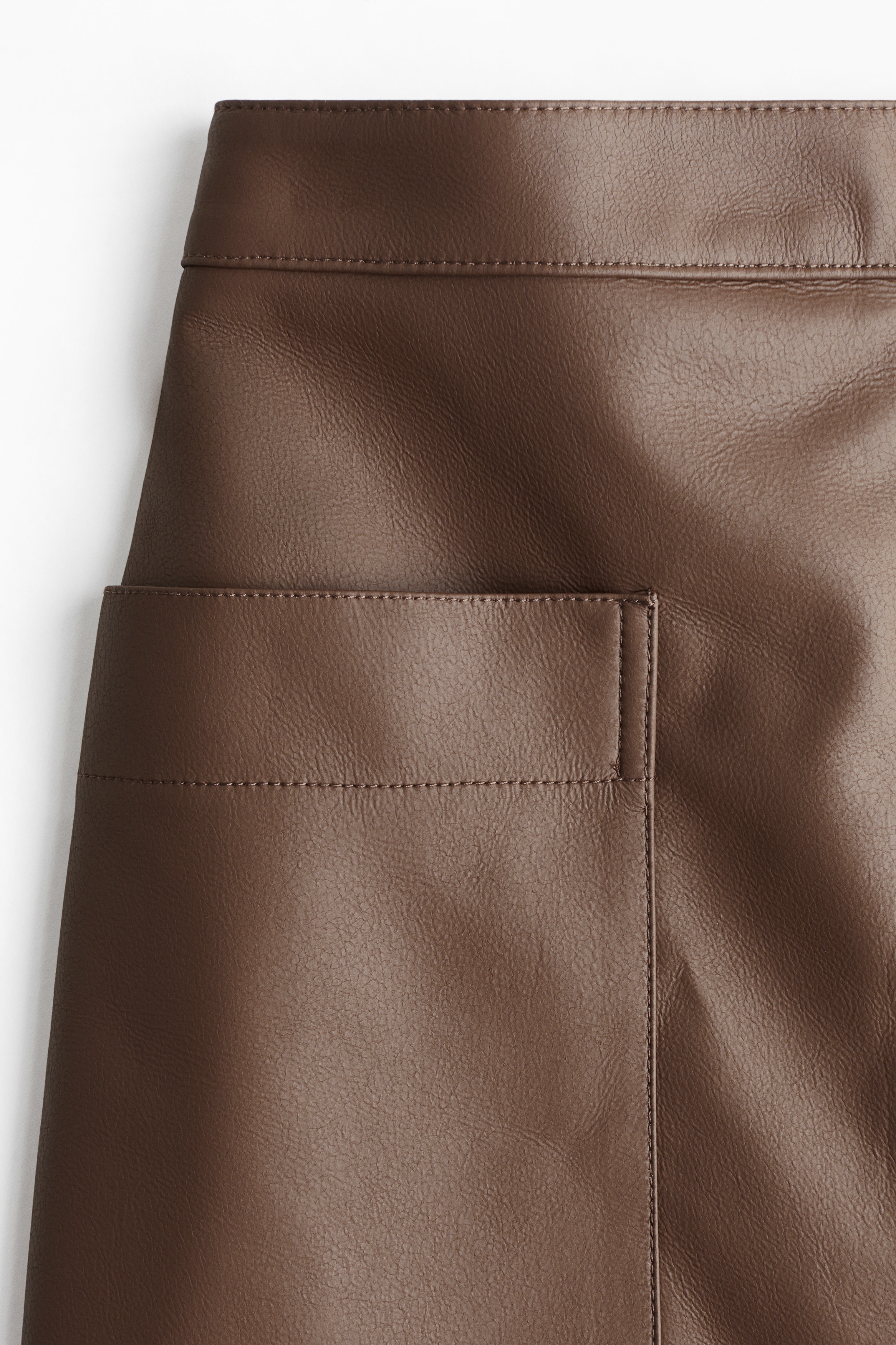 Coated midi skirt