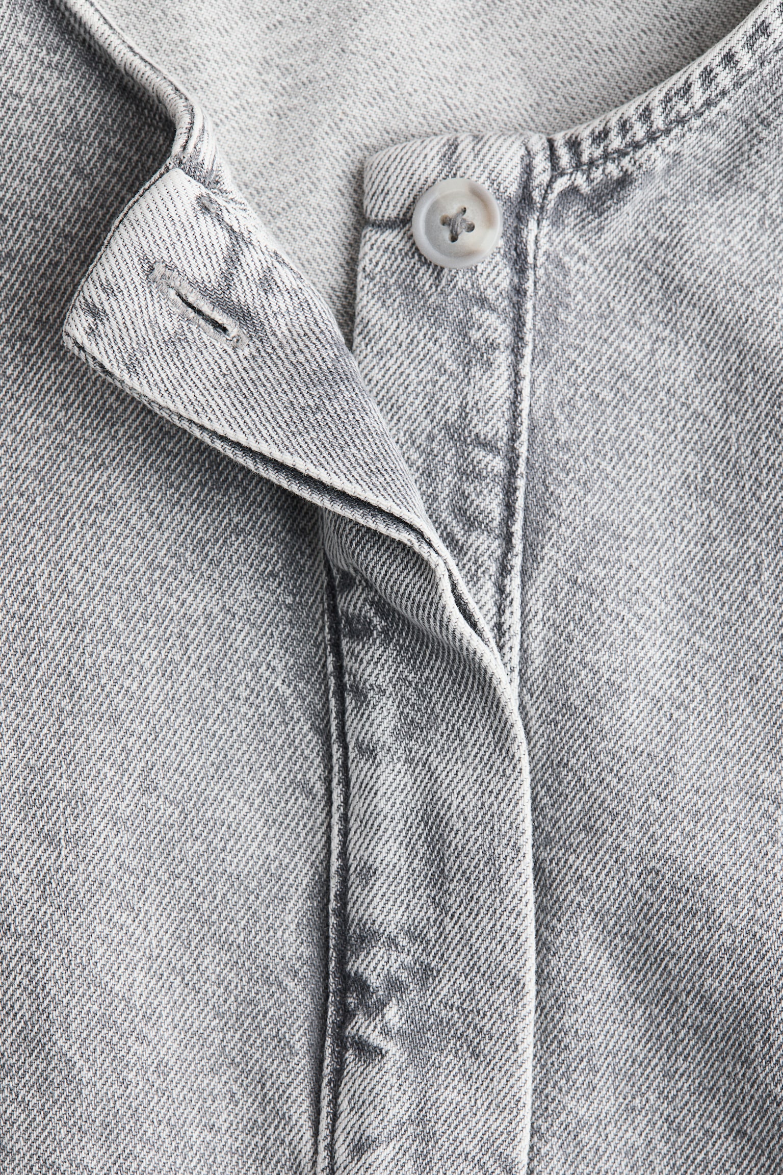 Puff-sleeved denim jacket - Washed grey/Light denim blue - 4