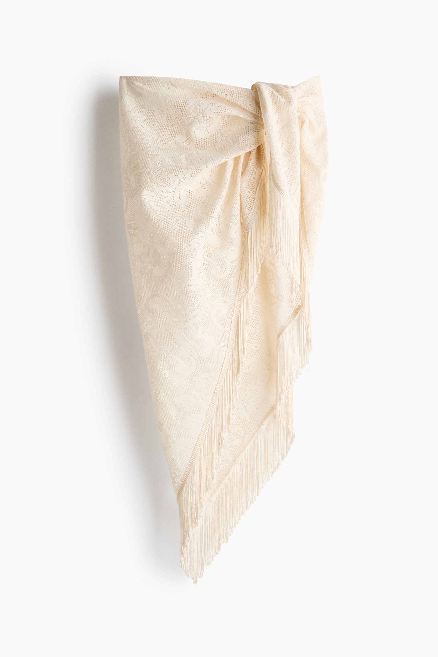 Tığ İşi Görünümlü Sarong - Krem - 1