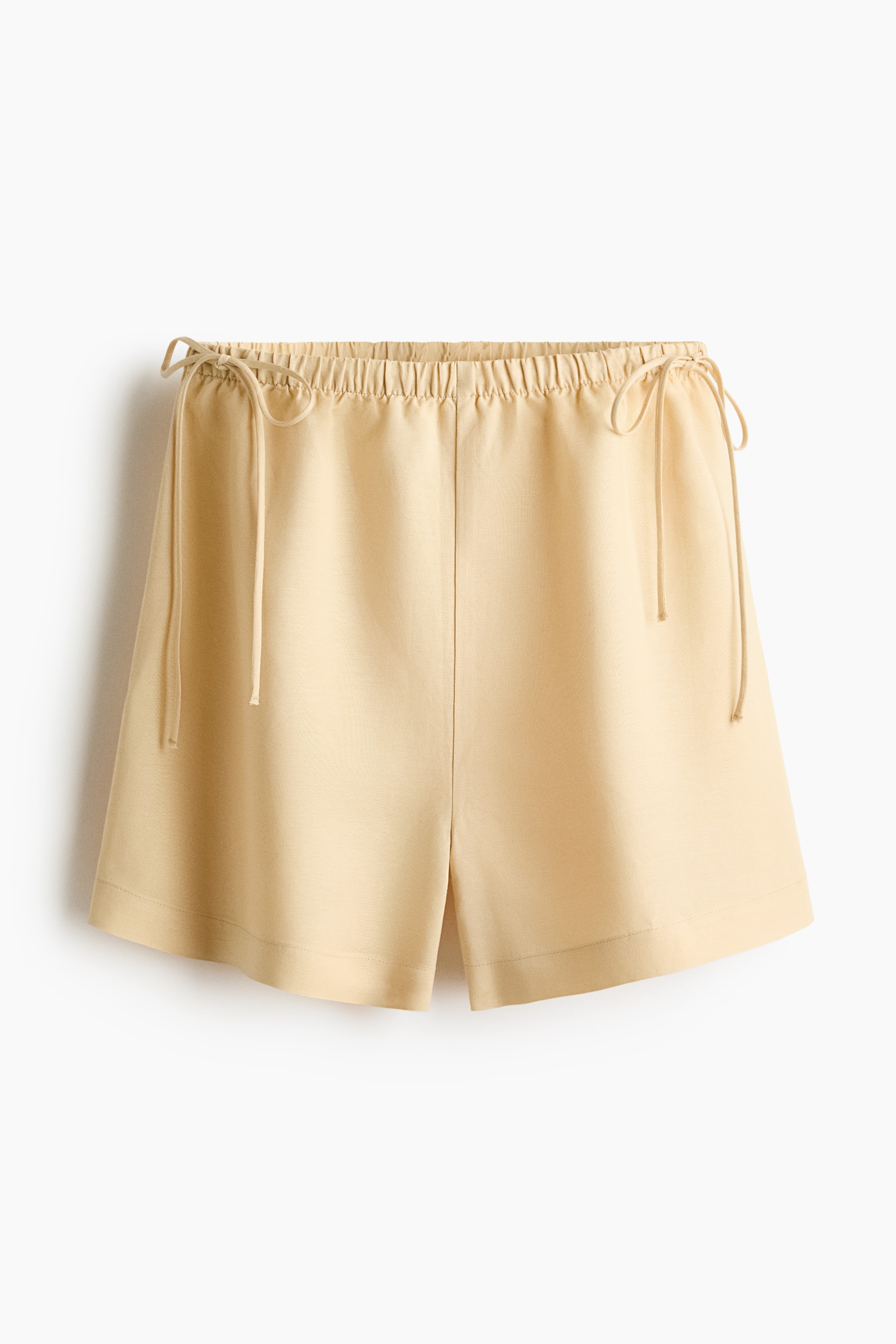 View larger image: Drawstring-detail linen-blend shorts - Yellow - Ladies | H&M 1