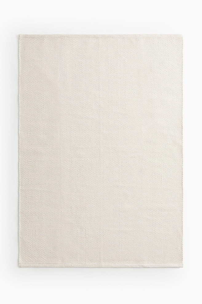 Tapete em algodão com textura - Branco cru/Bege - 1