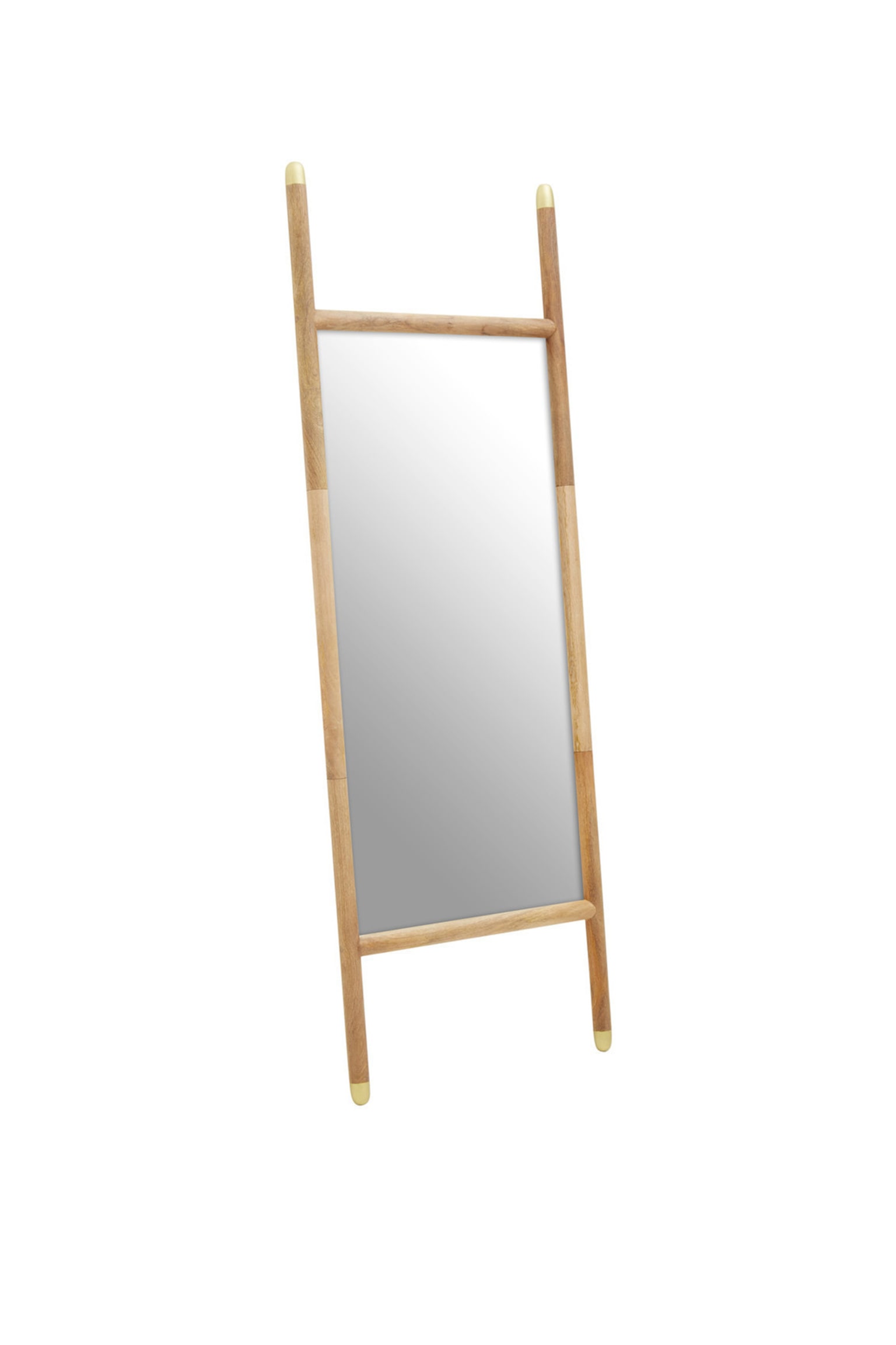 Nirav Natural Wooden Frame Mirror - Brown - 3