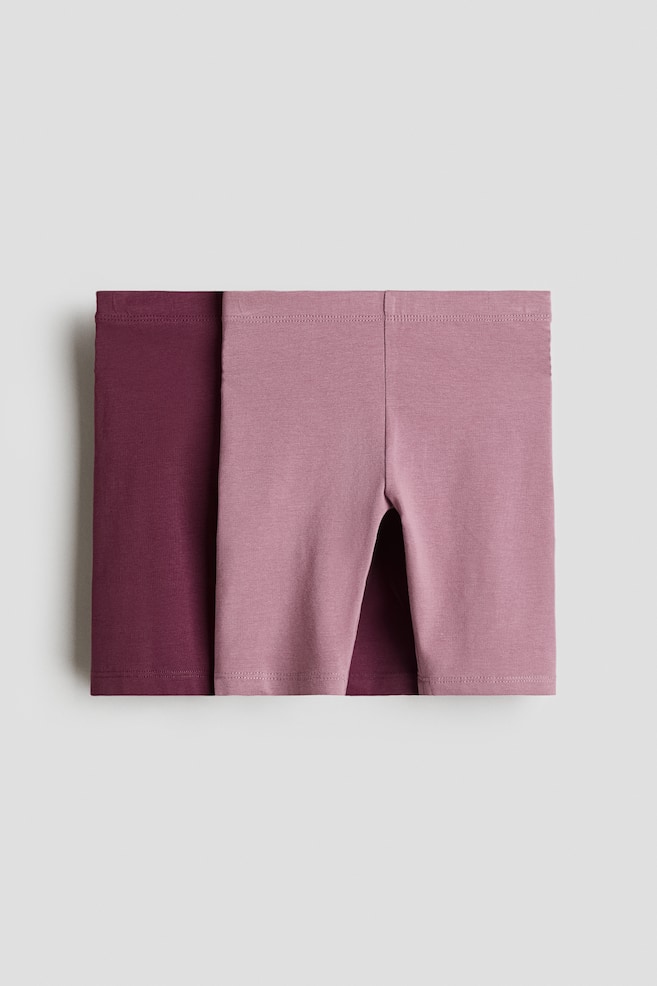 2-pack cycling shorts - Light plum/Dark plum/Dusty pink/White striped/Black/Light pink/Light grey - 1