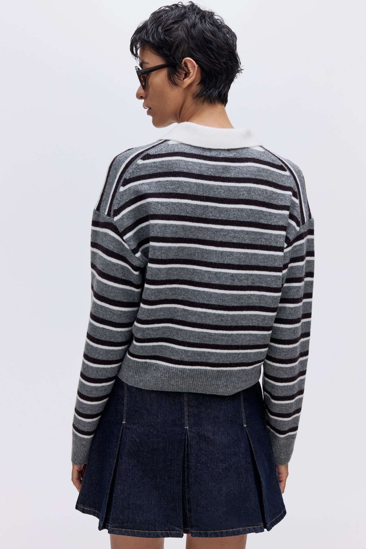 Pleated Denim Skirt - image 3