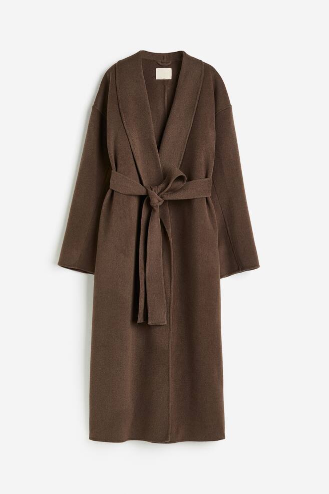 Felted wool coat - Dark brown - 2