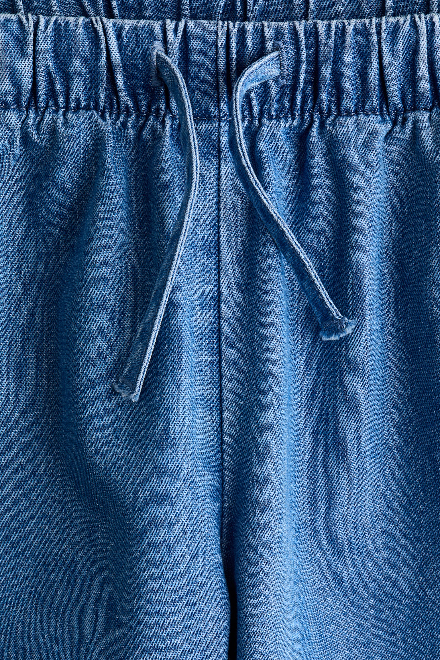 Frill-trimmed denim trousers - Denim blue - 2