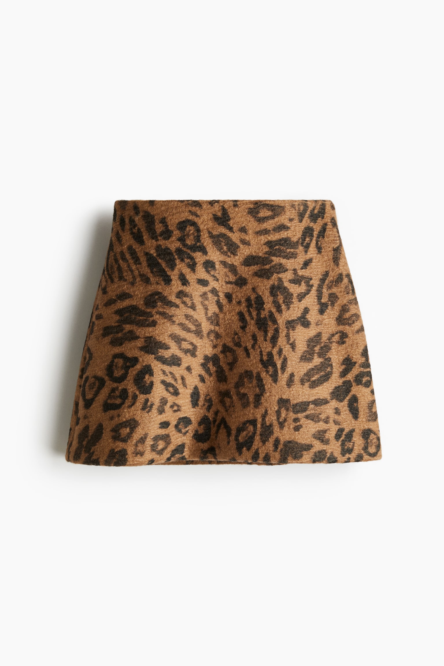 Knitted mini skirt - Dark beige/Leopard print - 2