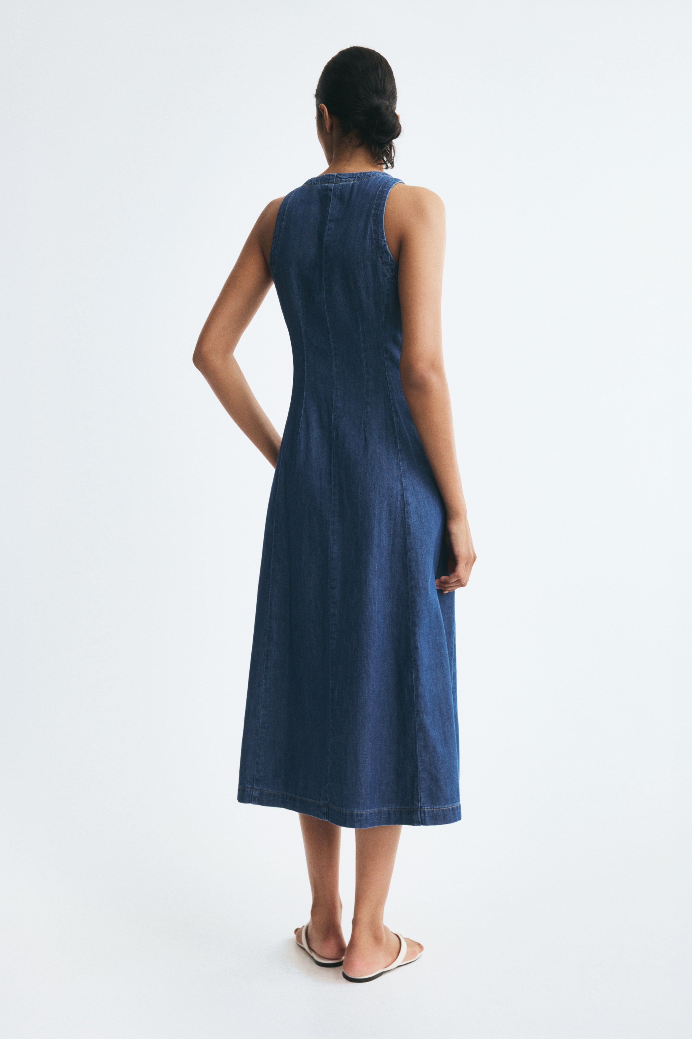 Button-Front Denim Dress thumbnail 5