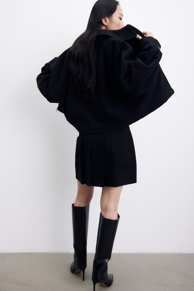 Pleated skirt - Black/Grey marl - 5