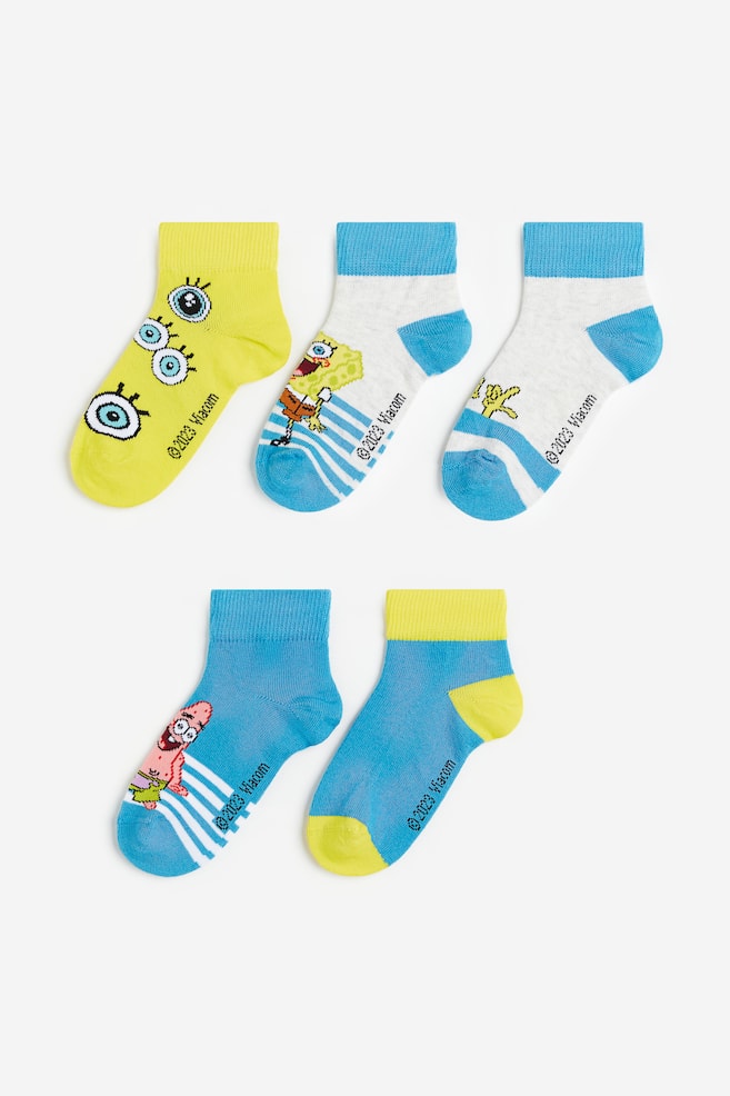 5-pack socks - Light blue/SpongeBob/Natural white/Marvel Comics/Light blue/Mickey Mouse/Dark blue/Naruto/dc - 1