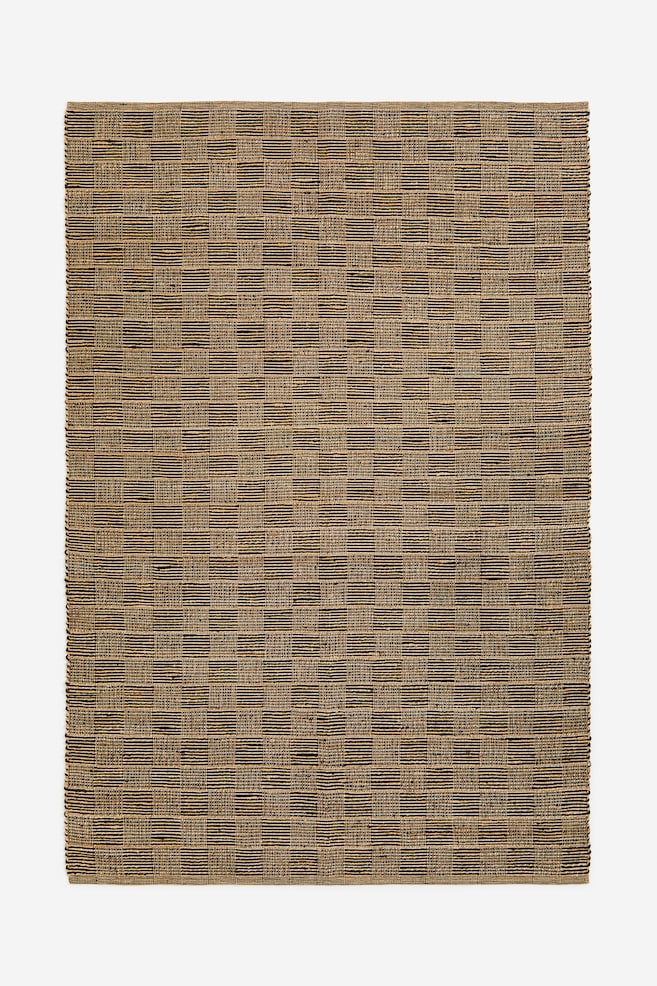 Large jute rug - Black/Patterned - 1
