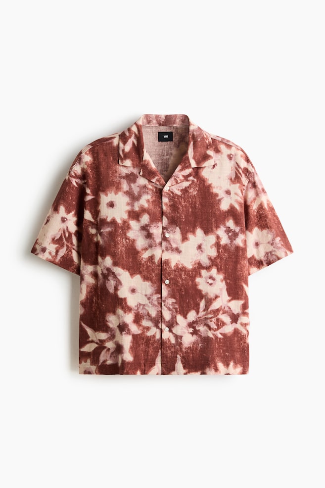 Relaxed Fit Resort Shirt - Dusty brown/Black/Floral - 1